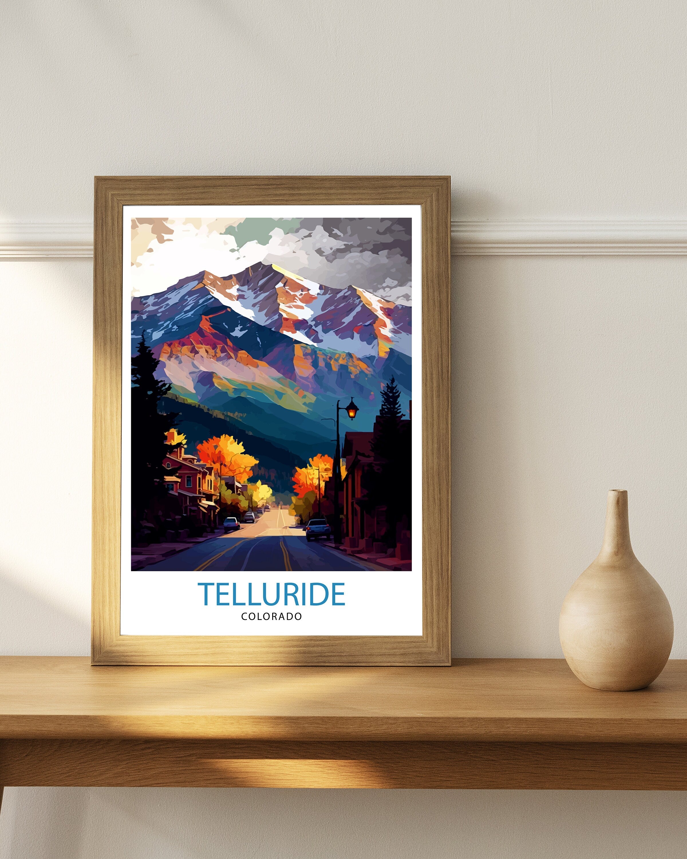 Telluride Colorado Travel Poster Telluride Wall Art Telluride Print| Colorado Travel Prints Telluride Art Print Telluride Illustration