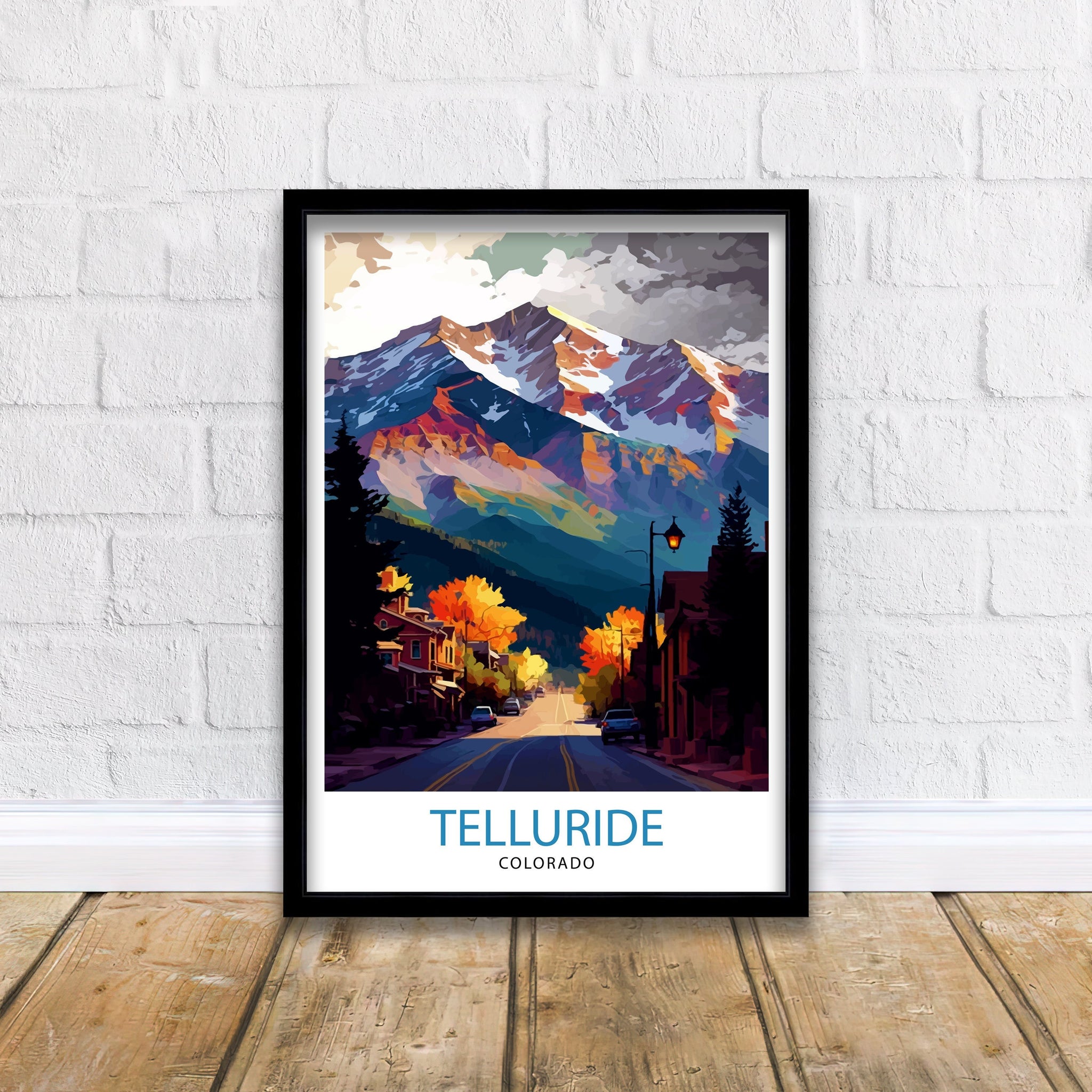 Telluride Colorado Travel Poster Telluride Wall Art Telluride Print| Colorado Travel Prints Telluride Art Print Telluride Illustration
