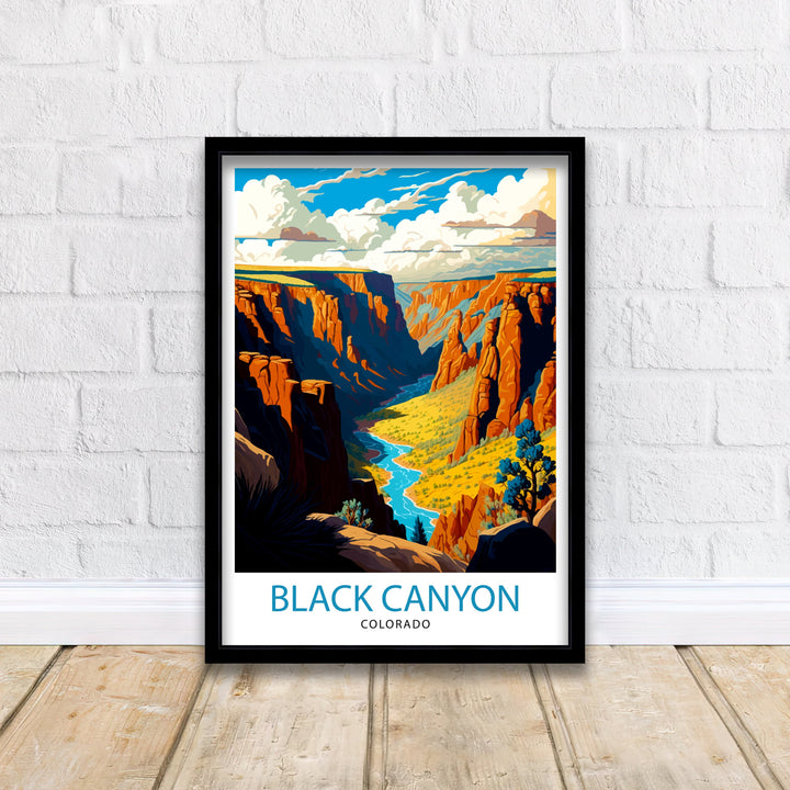 Black Canyon Colorado Travel Poster Black Canyon Wall Art Colorado Travel Poster Nature Landscape Poster Colorado Home Decor