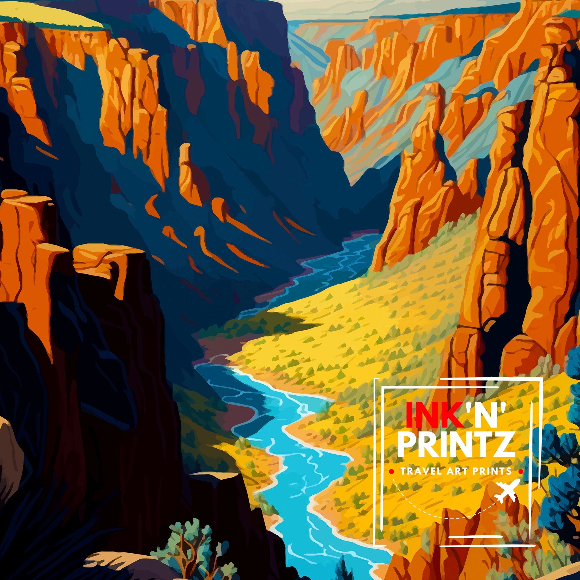 Black Canyon Colorado Print, Nature Landscape Poster