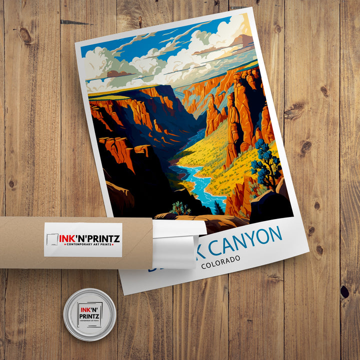 Black Canyon Colorado Travel Poster Black Canyon Wall Art Colorado Travel Poster Nature Landscape Poster Colorado Home Decor