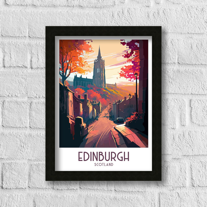 Edinburgh Scotland Travel Poster Edinburgh Wall Art Edinburgh Home Decor Scotland Illustration