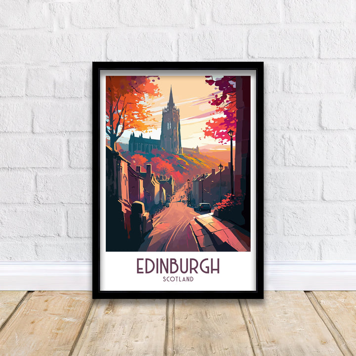 Edinburgh Scotland Travel Poster Edinburgh Wall Art Edinburgh Home Decor Scotland Illustration