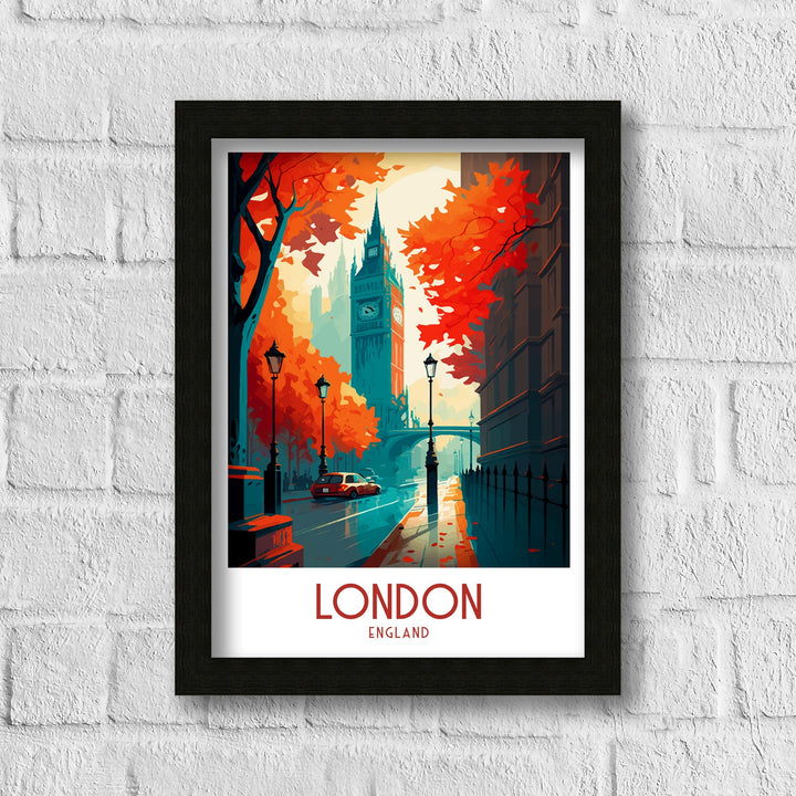 London Travel Poster London Wall Art London Home Decor London Illustration Travel Poster Gift For London UK Home Decor