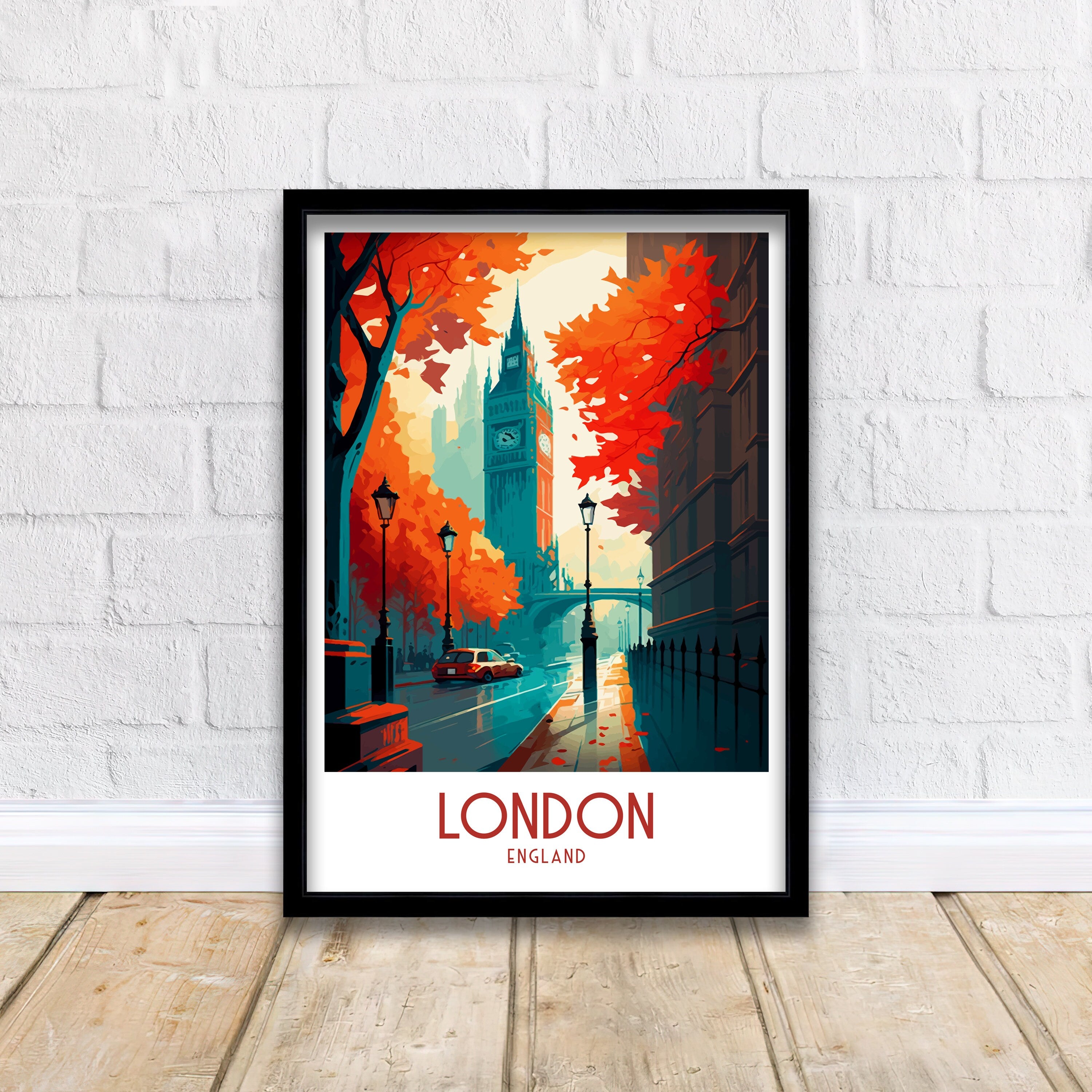 London Travel Print London Wall Art London Home Decor London Illustration Travel Poster Gift For London UK Home Decor