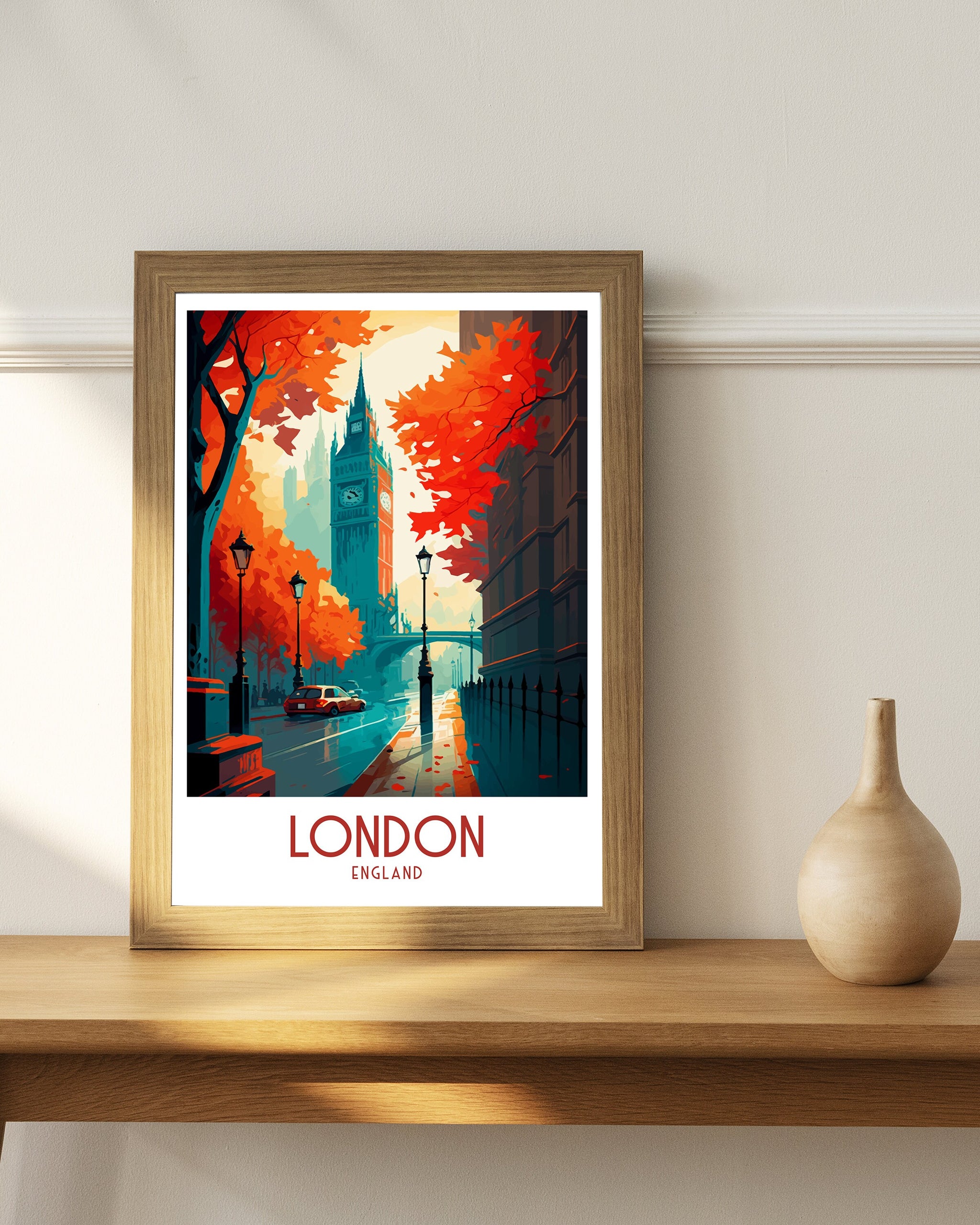 London Travel Print London Wall Art London Home Decor London Illustration Travel Poster Gift For London UK Home Decor