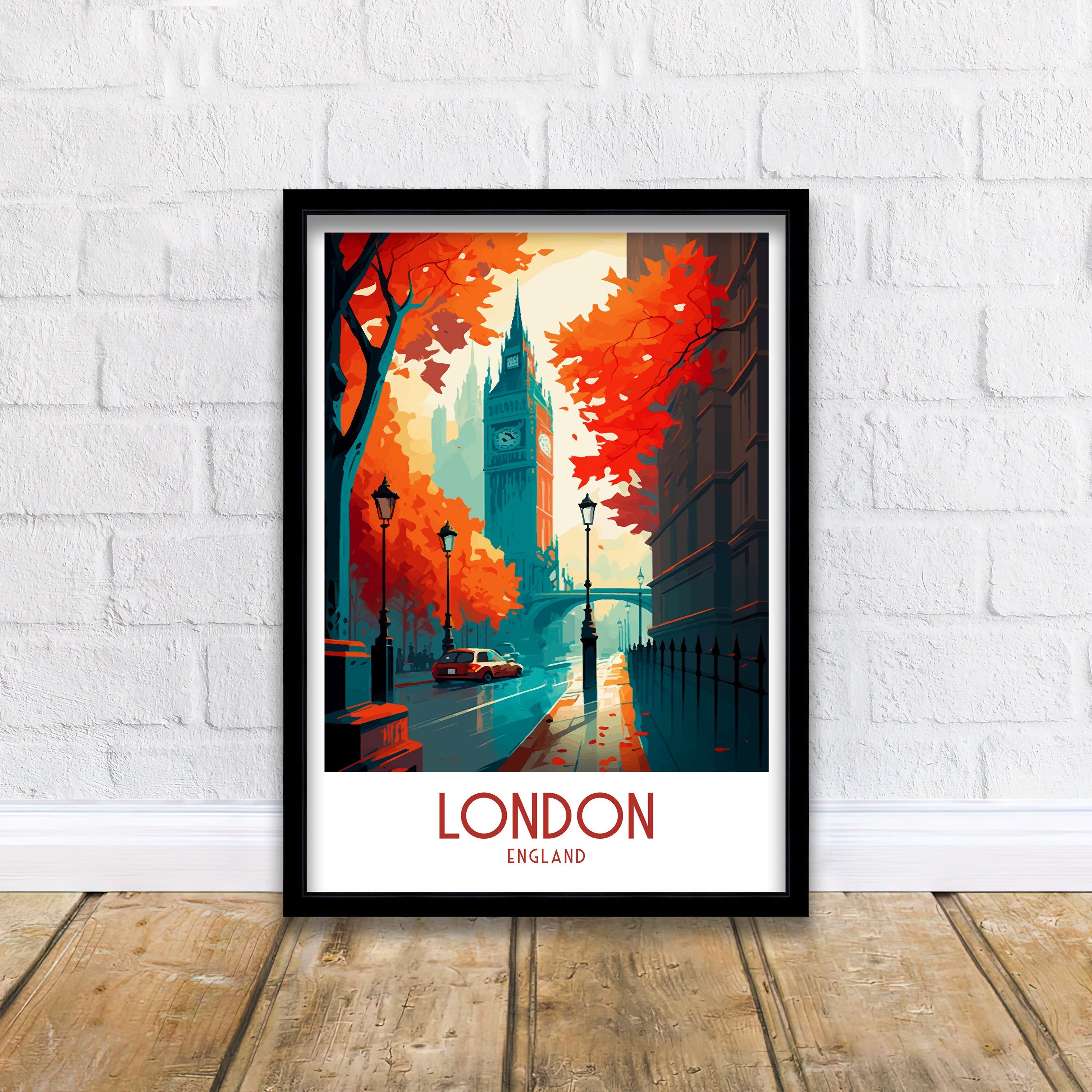 London Travel Print London Wall Art London Home Decor London Illustration Travel Poster Gift For London UK Home Decor