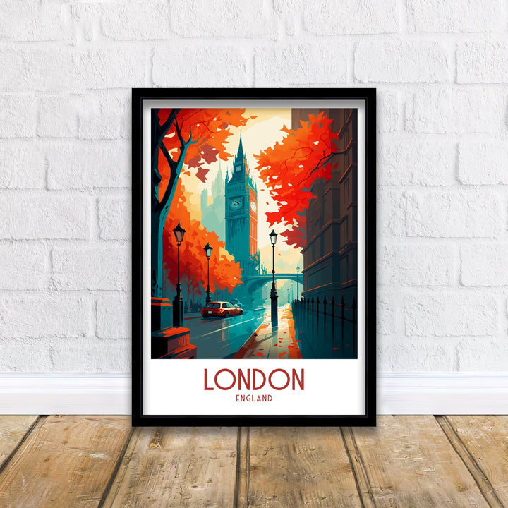 London Travel Poster London Wall Art London Home Decor London Illustration Travel Poster Gift For London UK Home Decor