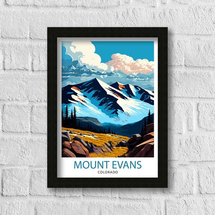 Mount Evans Colorado Travel Poster Mountain