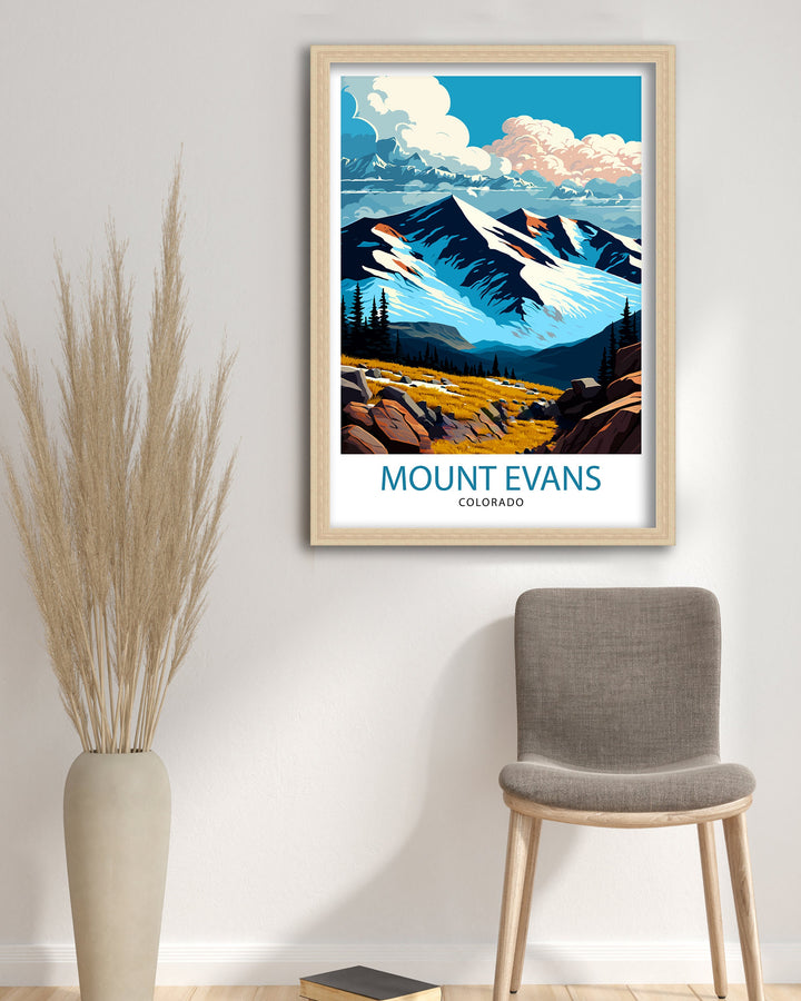 Mount Evans Colorado Travel Poster Mountain