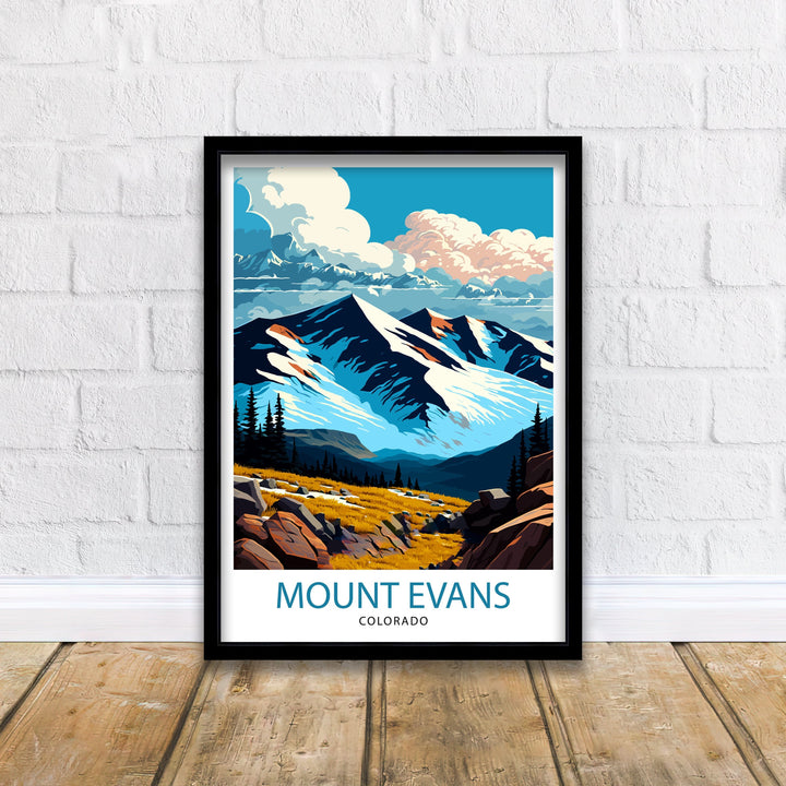 Mount Evans Colorado Travel Poster Mountain