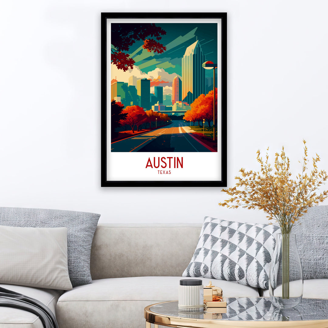 Austin Texas Travel Poster Austin