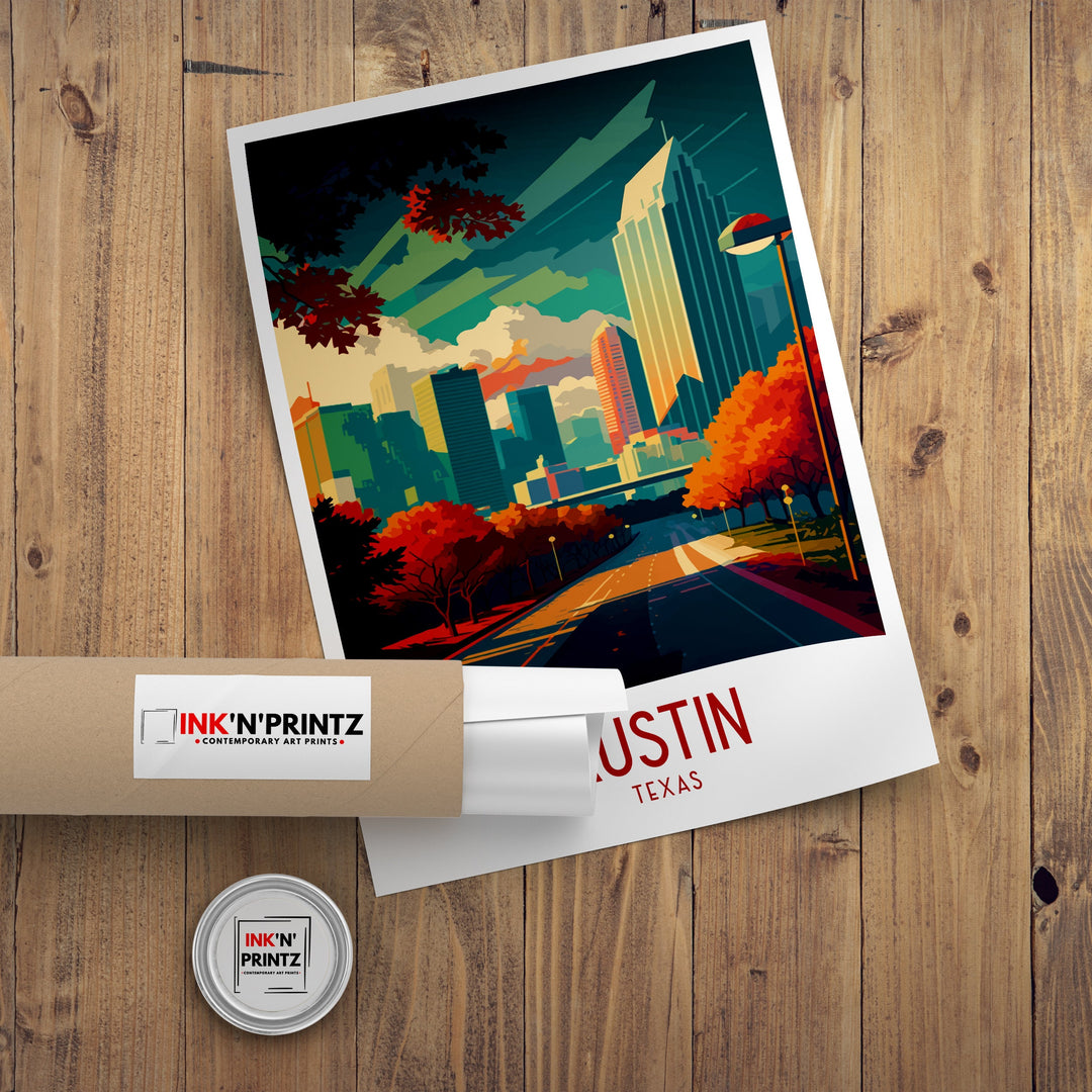 Austin Texas Travel Poster Austin