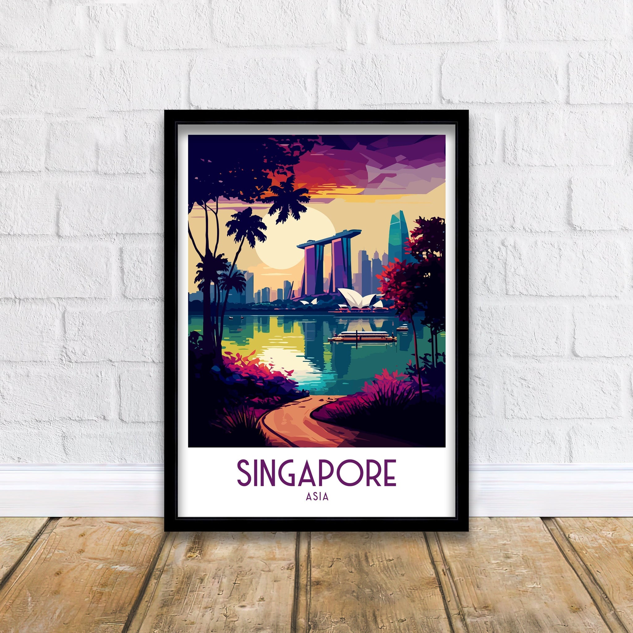 Singapore Asia Travel Print Singapore Wall Decor Singapore Home Living Decor Singapore Illustration Travel Poster Gift For Singapore Asia