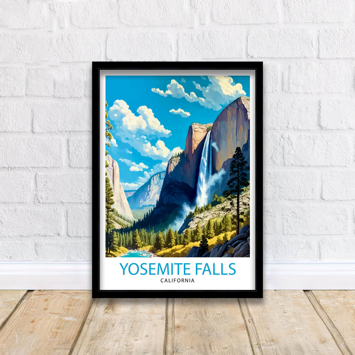Yosemite Falls Travel Print| Yosemite Wall Art Yosemite National Park Poster Nature Landscape Photography Yosemite Home Decor Gift