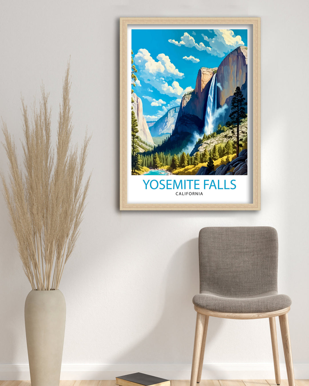 Yosemite Falls Travel Print| Yosemite Wall Art Yosemite National Park Poster Nature Landscape Photography Yosemite Home Decor Gift