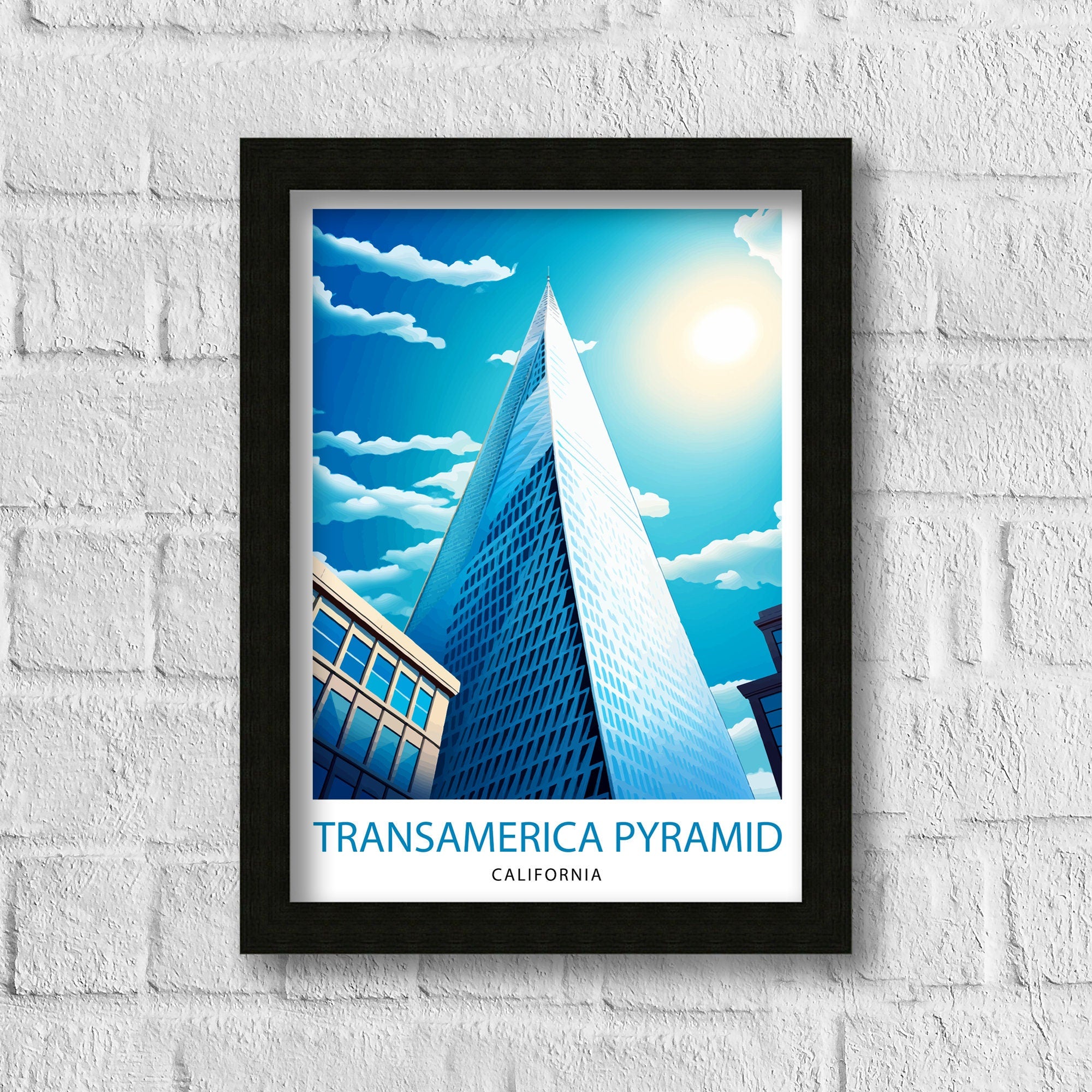 San Francisco Transamerica Pyramid Travel Print Wall Decor San Francisco Illustration California Gift Travel Poster San Francisco Home Decor