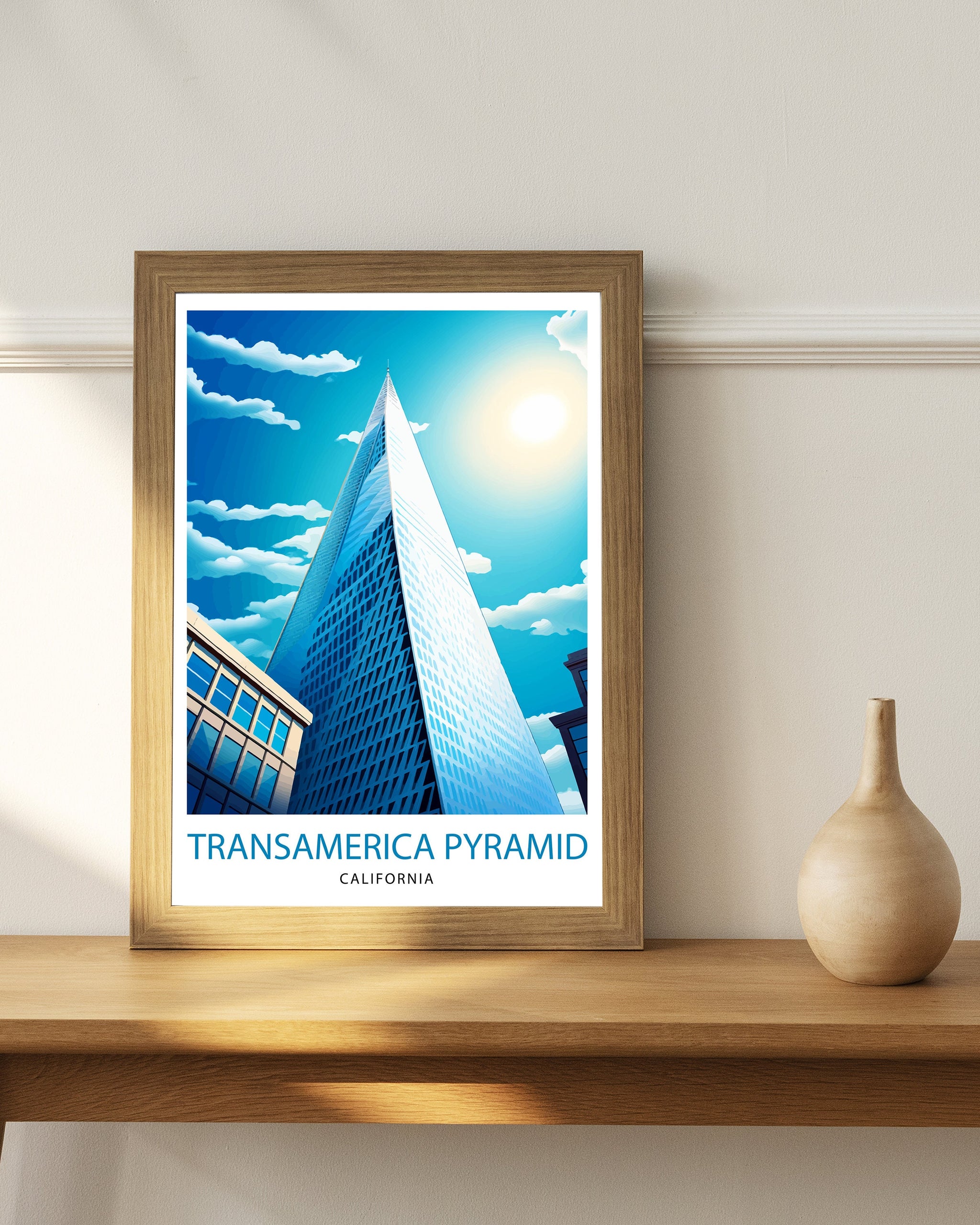 San Francisco Transamerica Pyramid Travel Print Wall Decor San Francisco Illustration California Gift Travel Poster San Francisco Home Decor
