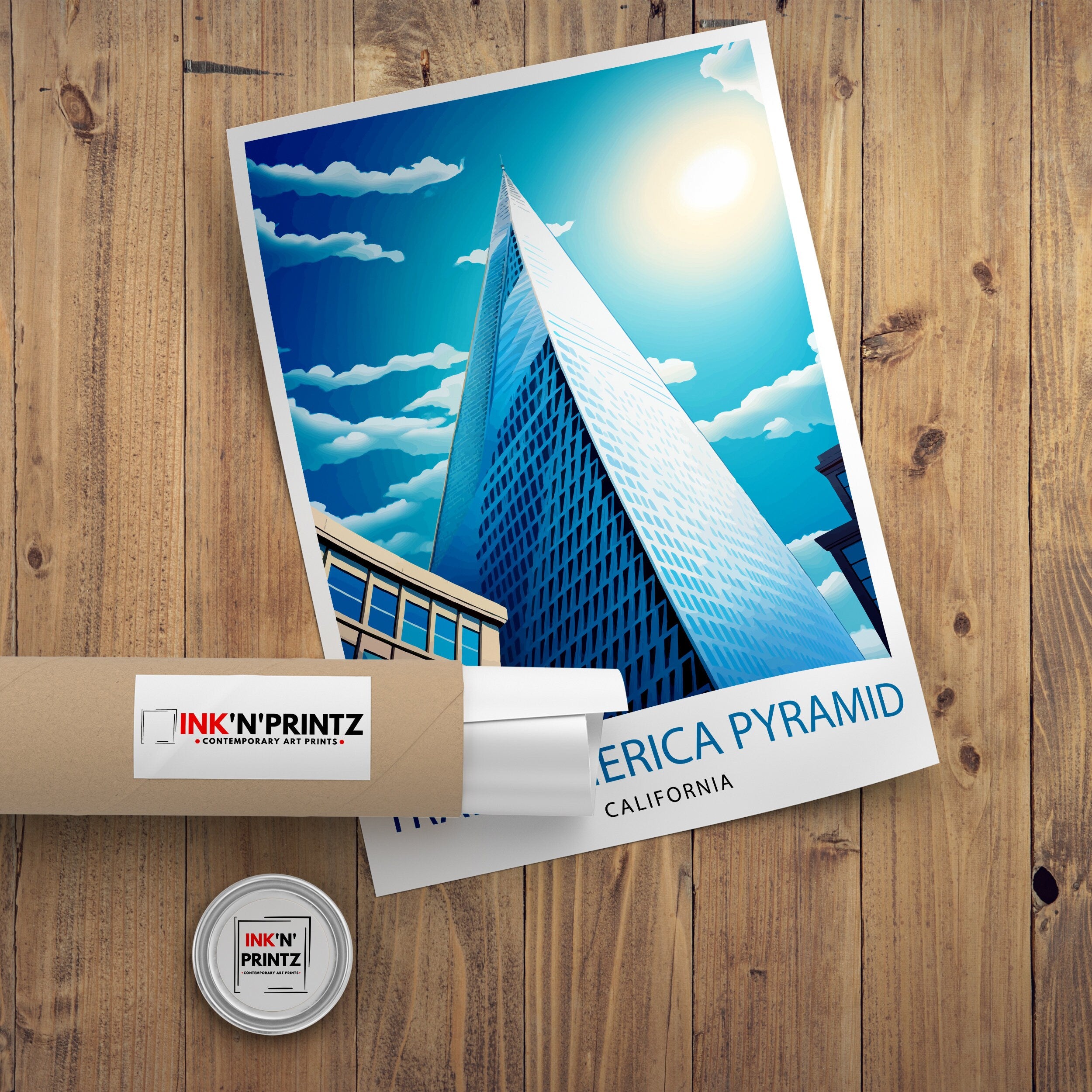 San Francisco Transamerica Pyramid Travel Print Wall Decor San Francisco Illustration California Gift Travel Poster San Francisco Home Decor