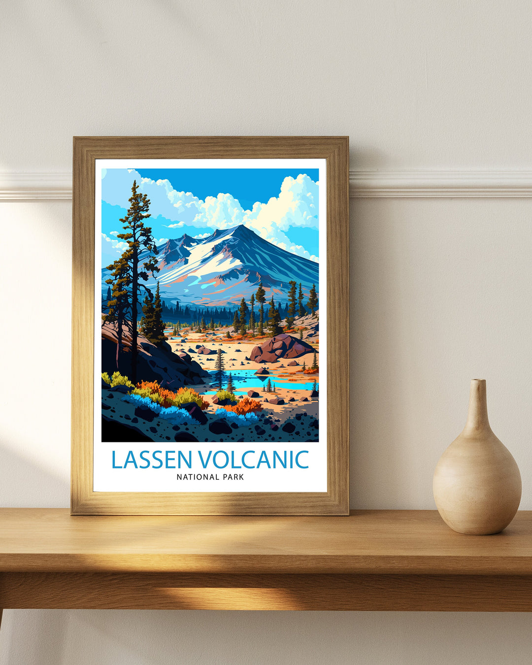 Lassen Volcanic National Park Travel Poster Lassen Wall Art Lassen Decor Lassen Illustration Travel Poster Gift for Lassen National Park Home