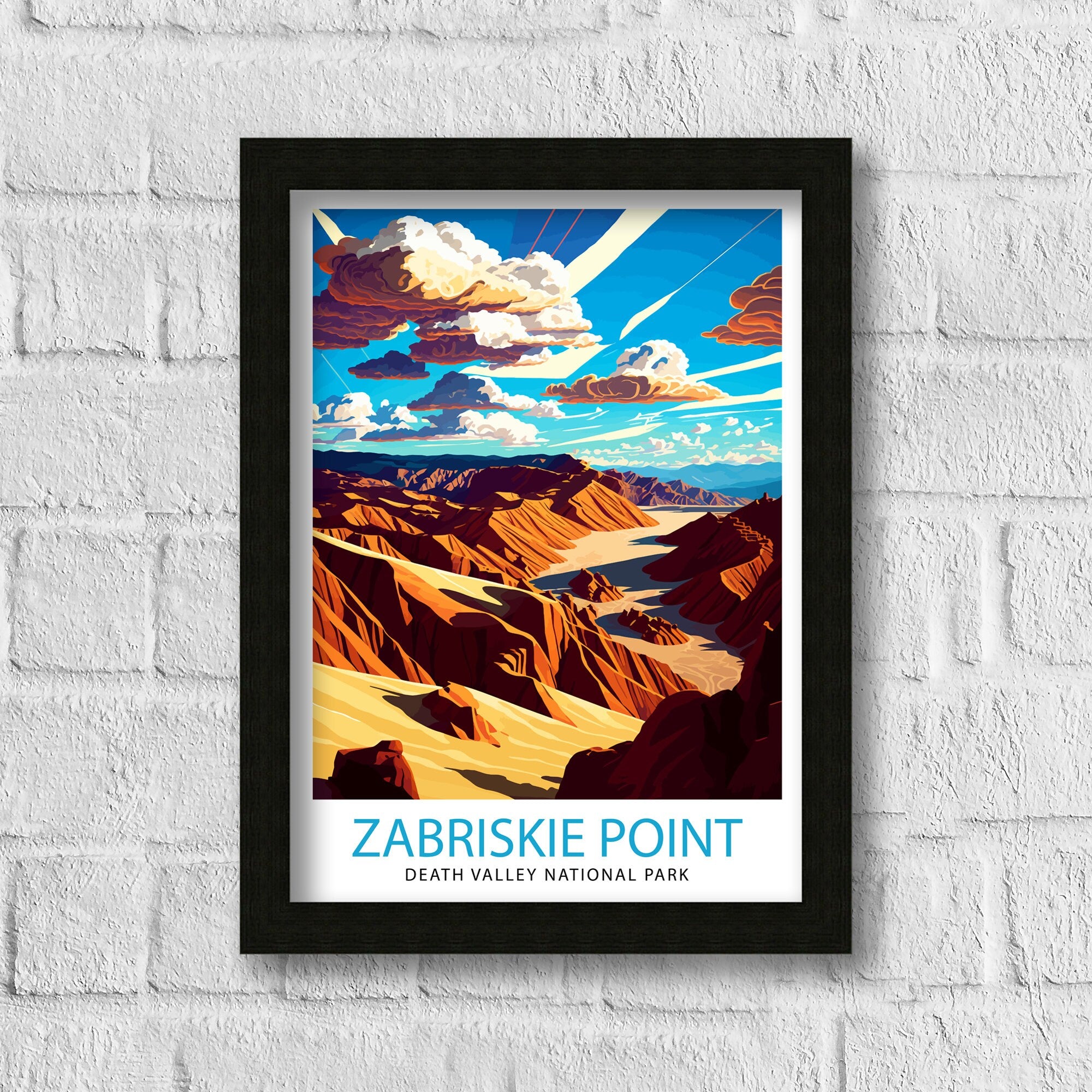 Zabriskie Point Art Print | Death Valley National Park Travel Poster