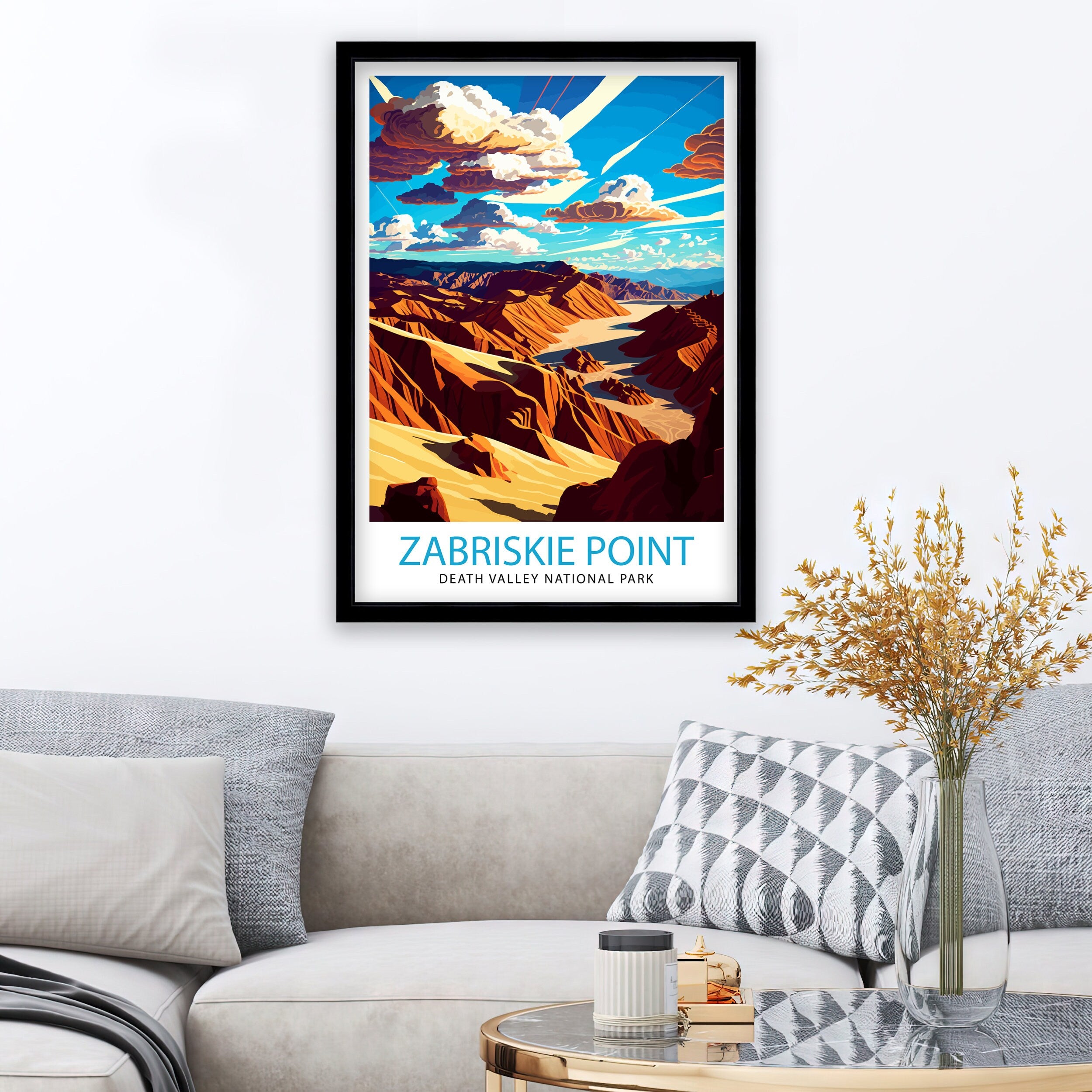 Zabriskie Point Art Print | Death Valley National Park Travel Poster