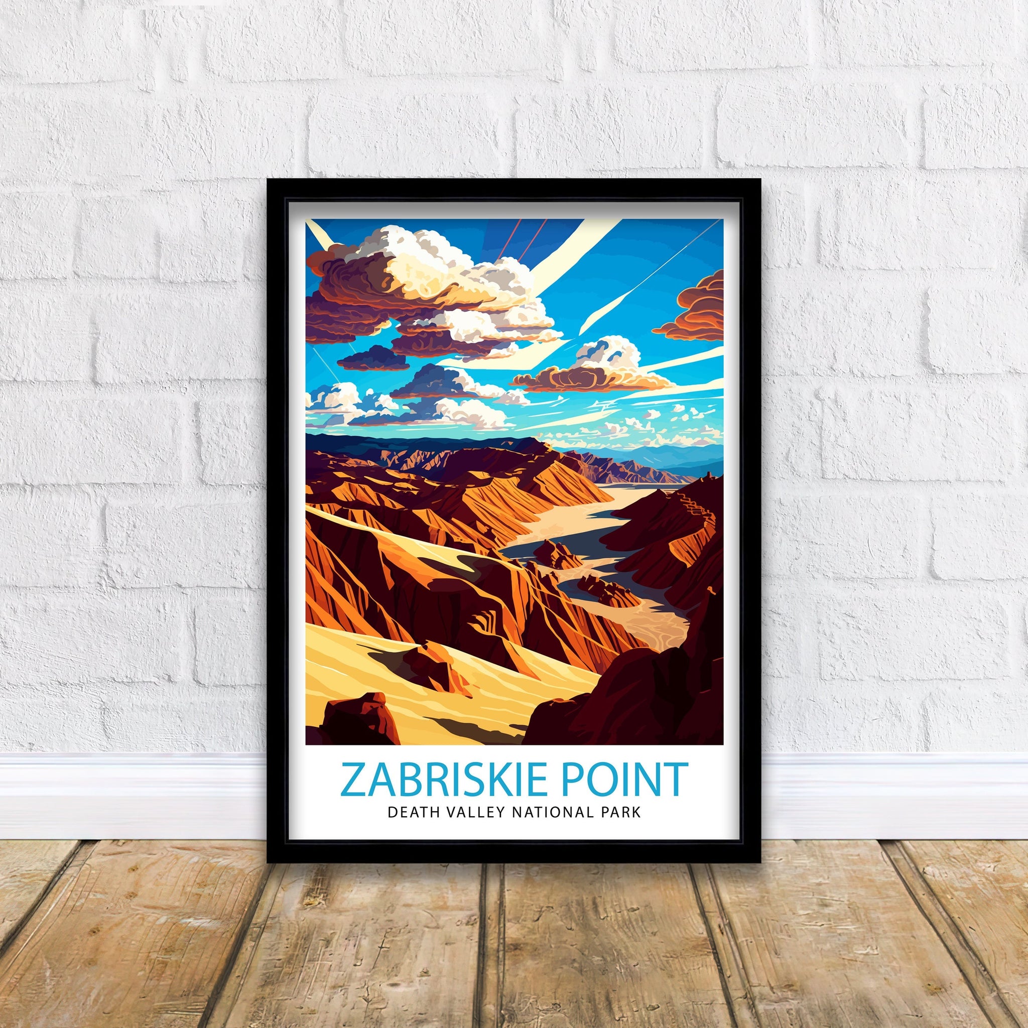 Zabriskie Point Art Print | Death Valley National Park Travel Poster