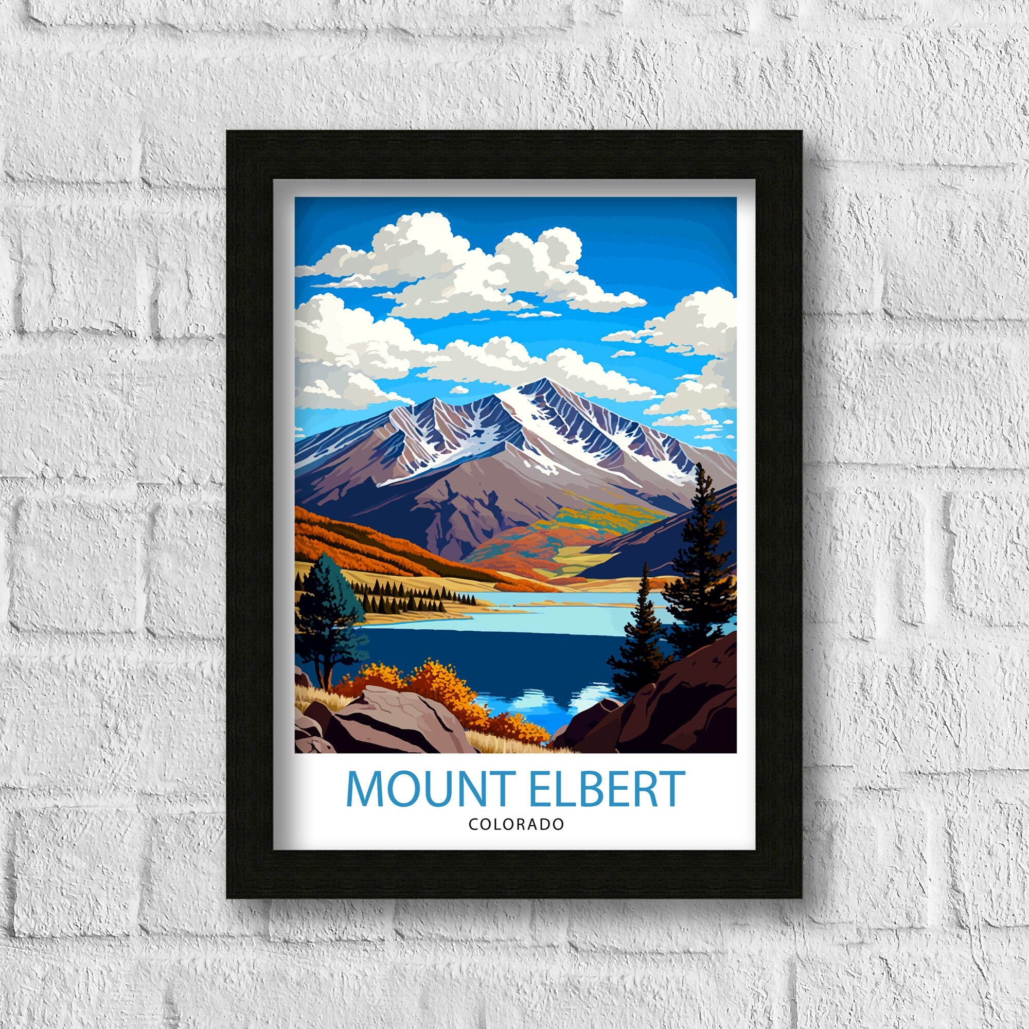 Mount Elbert Colorado Travel Poster Colorado Wall Art Mountain Landscape Print Colorado Adventure Decor Gift for Hikers