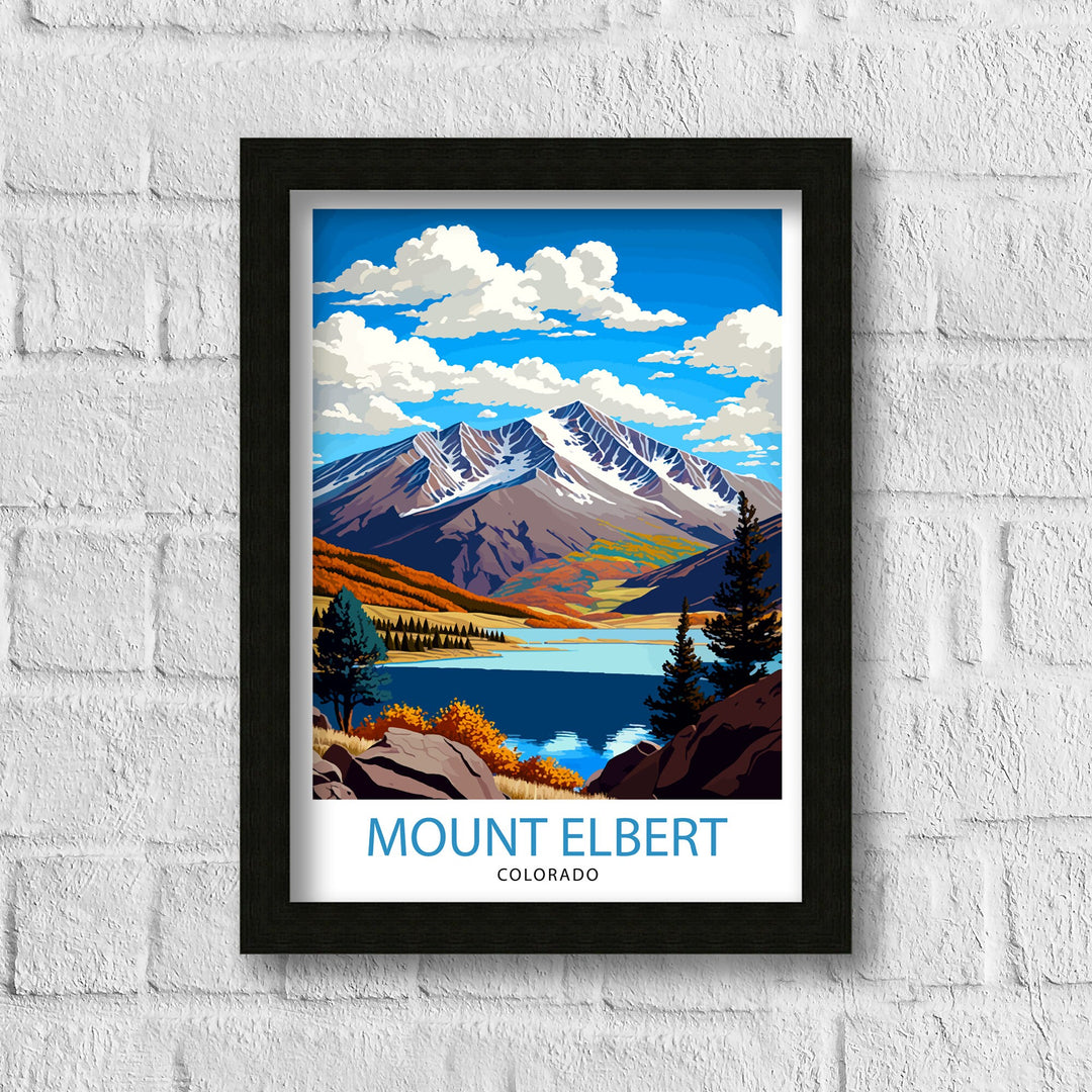 Mount Elbert Colorado Travel Poster Colorado Wall Art Mountain Landscape Poster Colorado Adventure Decor Gift for Hikers