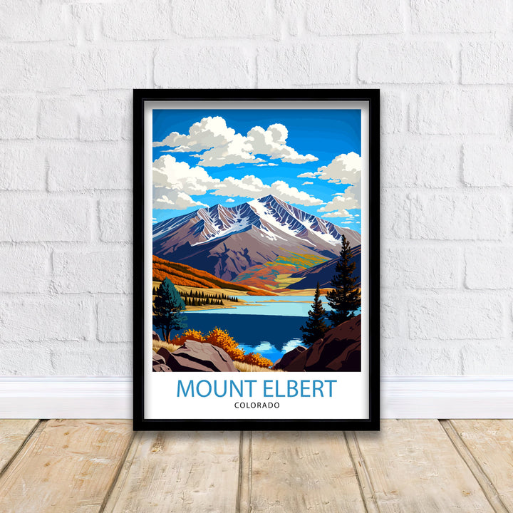 Mount Elbert Colorado Travel Poster Colorado Wall Art Mountain Landscape Poster Colorado Adventure Decor Gift for Hikers