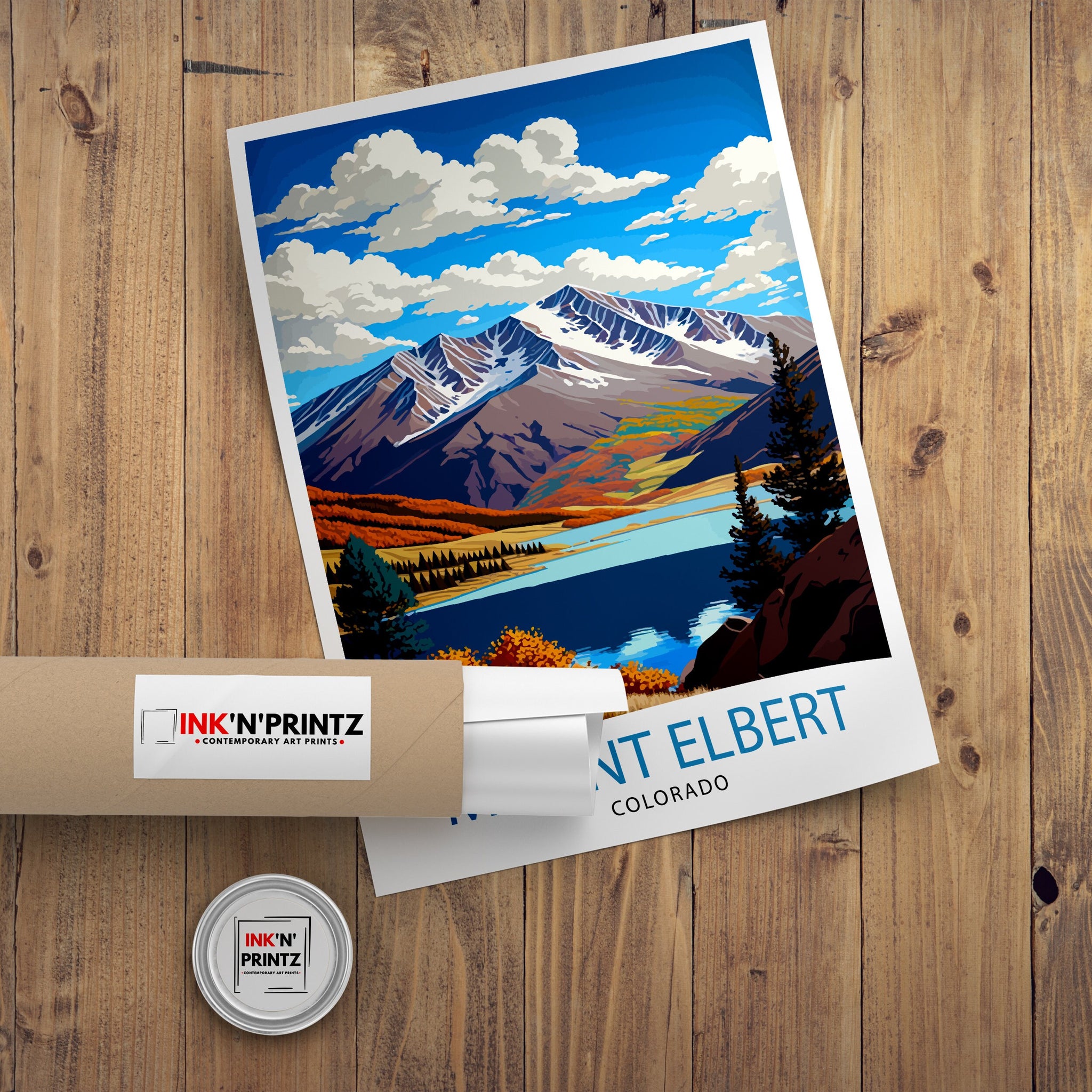 Mount Elbert Colorado Travel Poster Colorado Wall Art Mountain Landscape Print Colorado Adventure Decor Gift for Hikers