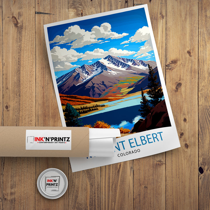 Mount Elbert Colorado Travel Poster Colorado Wall Art Mountain Landscape Poster Colorado Adventure Decor Gift for Hikers