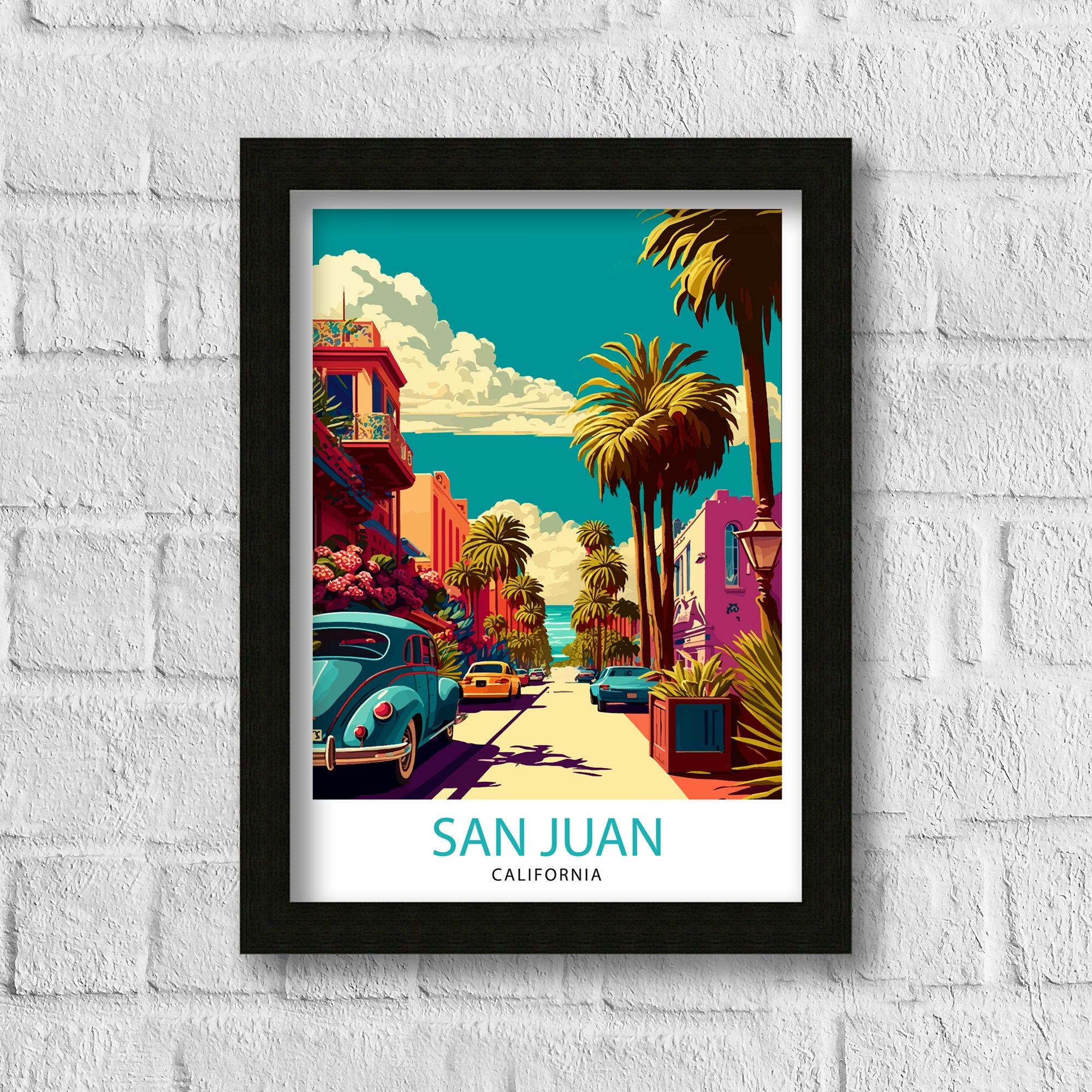 San Juan California Travel Print| San Juan Wall Art San Juan Home Decor San Juan Illustration California Travel Poster San Juan Gift