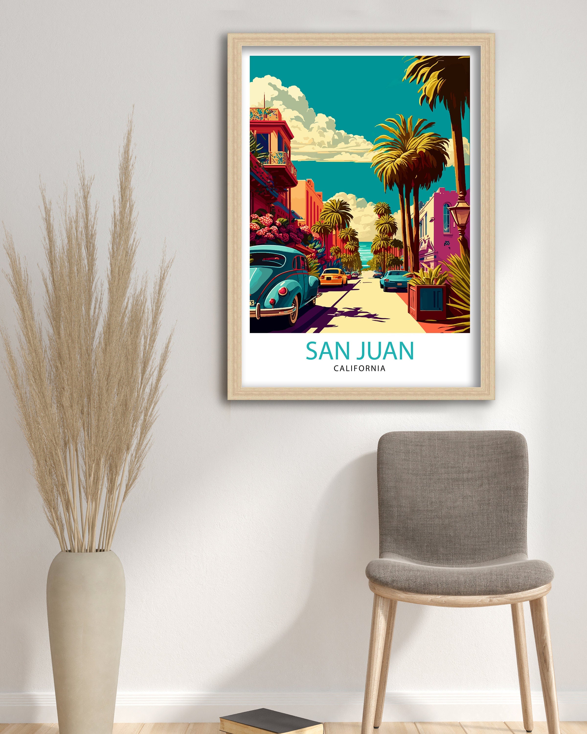 San Juan California Travel Print| San Juan Wall Art San Juan Home Decor San Juan Illustration California Travel Poster San Juan Gift