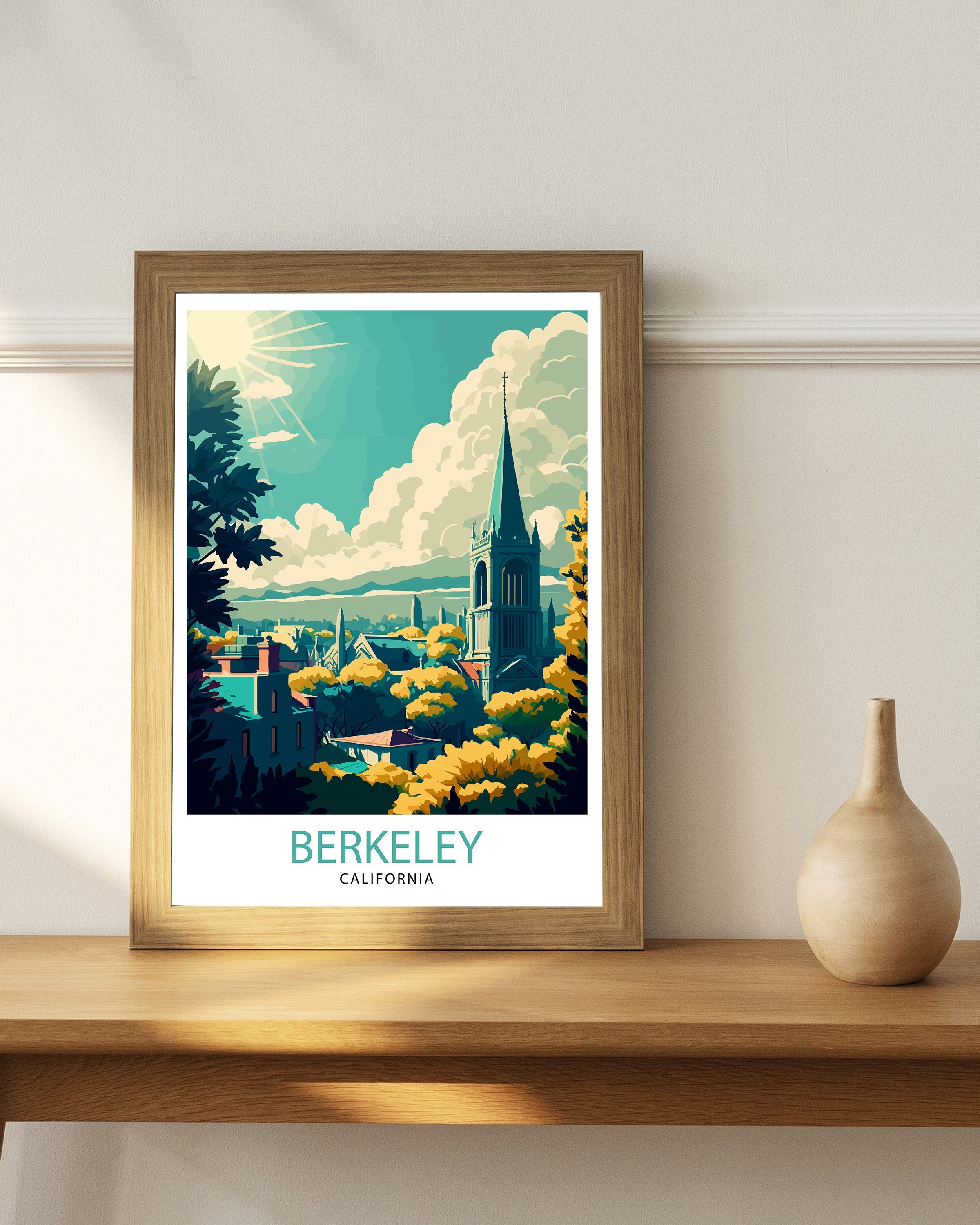 Berkeley California Travel Print| Berkeley Wall Art Berkeley Poster California Travel Print Travel Gift | Home Decor
