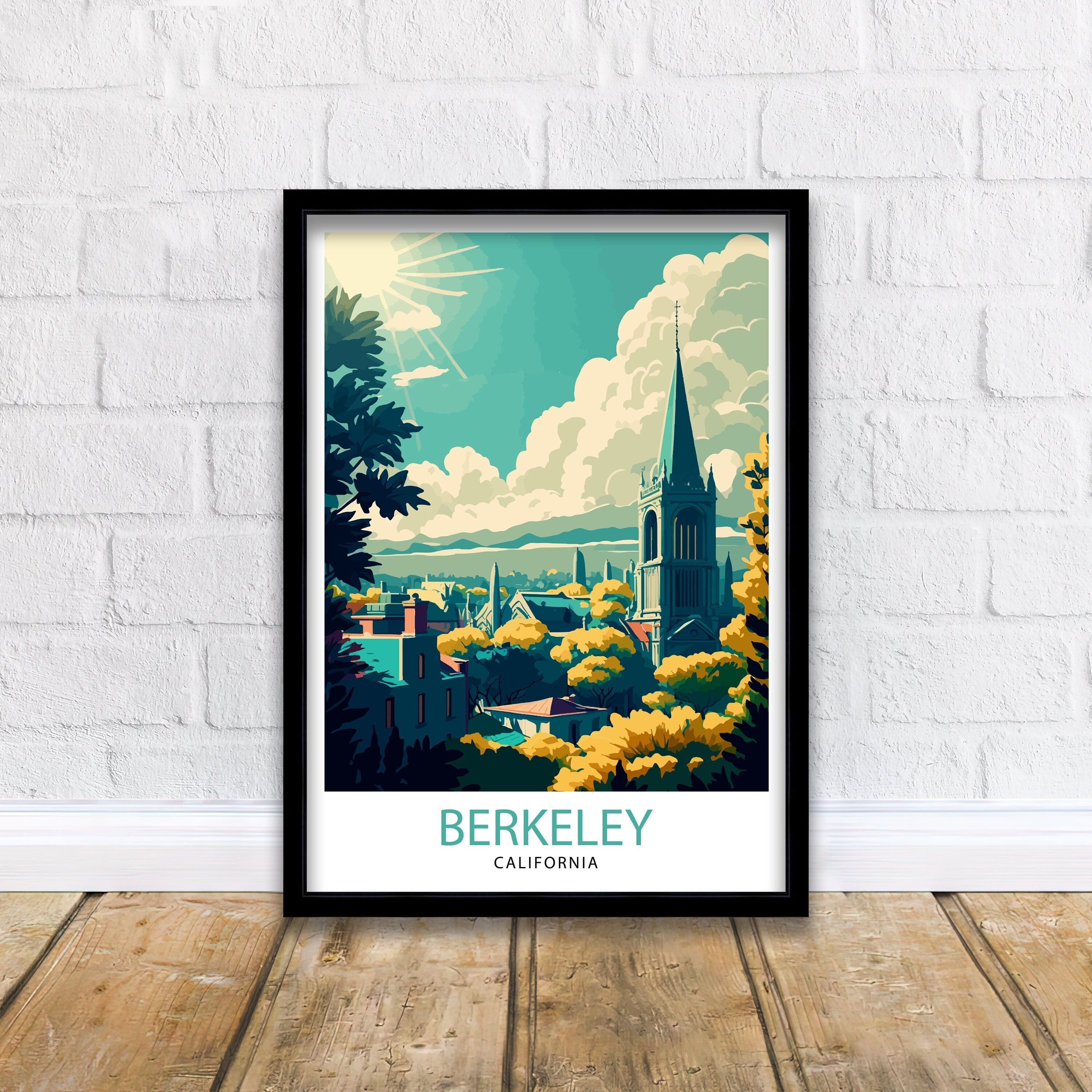 Berkeley California Travel Print| Berkeley Wall Art Berkeley Poster California Travel Print Travel Gift | Home Decor