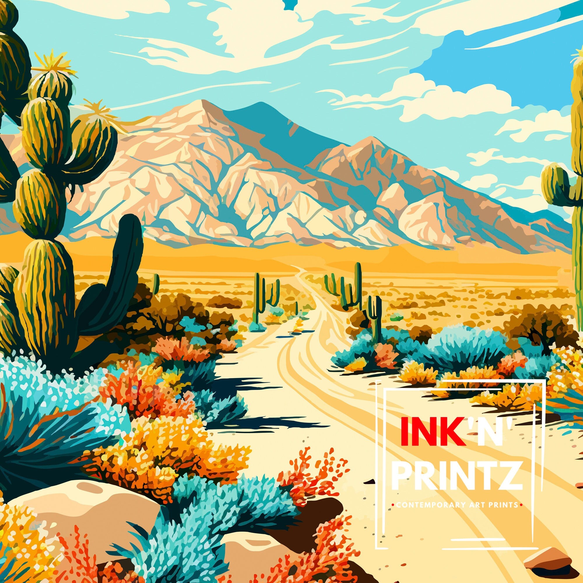 Borrego Springs California Art Print | Desert Travel Poster