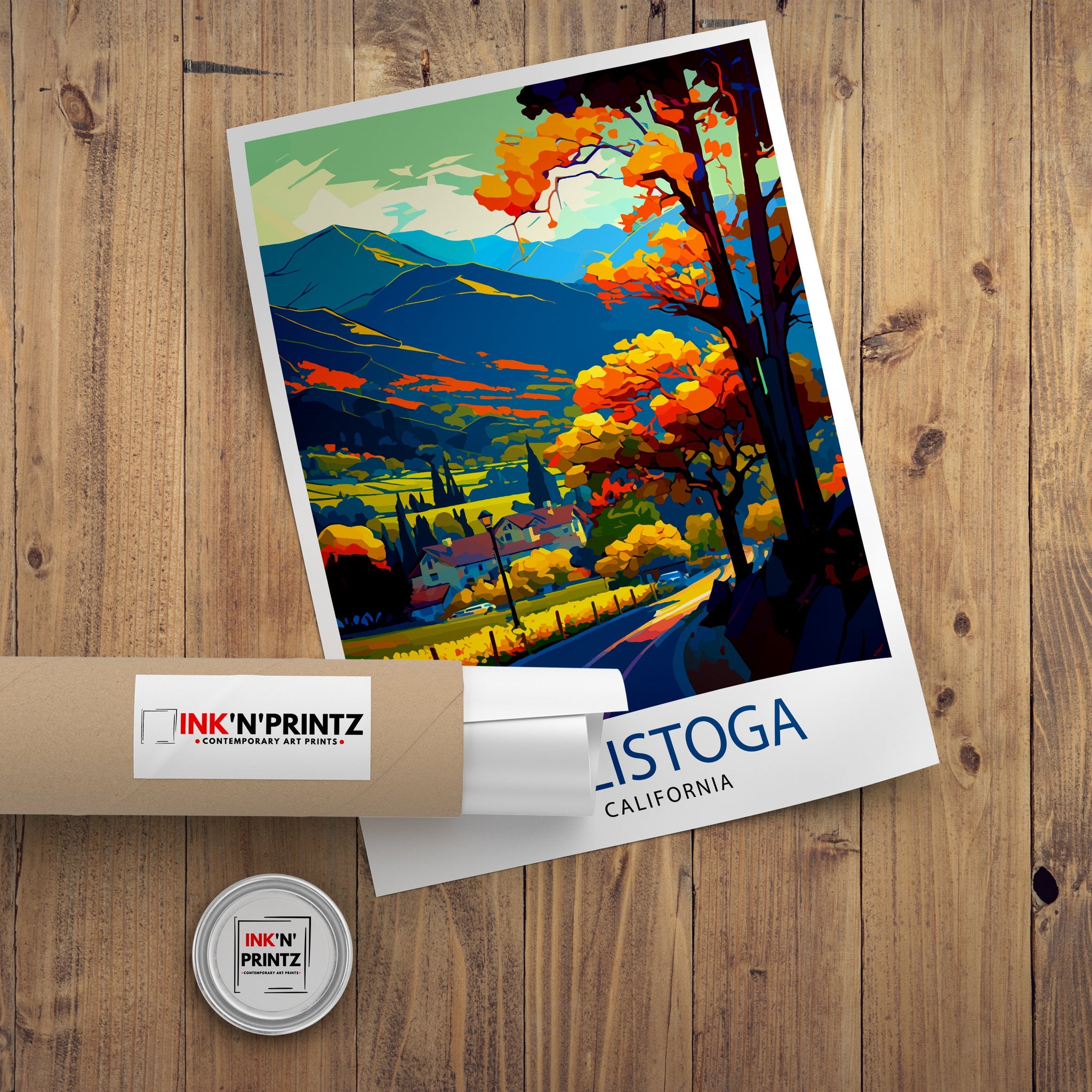 Calistoga California Travel Print| Calistoga Wall Decor Calistoga Home Living Decor Calistoga California Illustration Travel Poster Gift