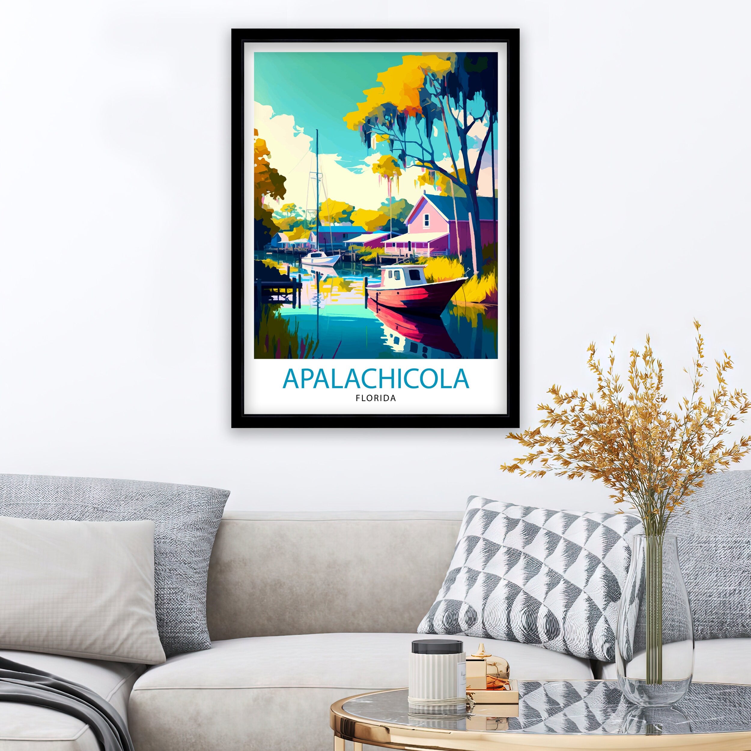 Apalachicola Florida Travel Print| Apalachicola Wall Decor Apalachicola Poster Florida Travel Prints Apalachicola Art Print Apalachicola