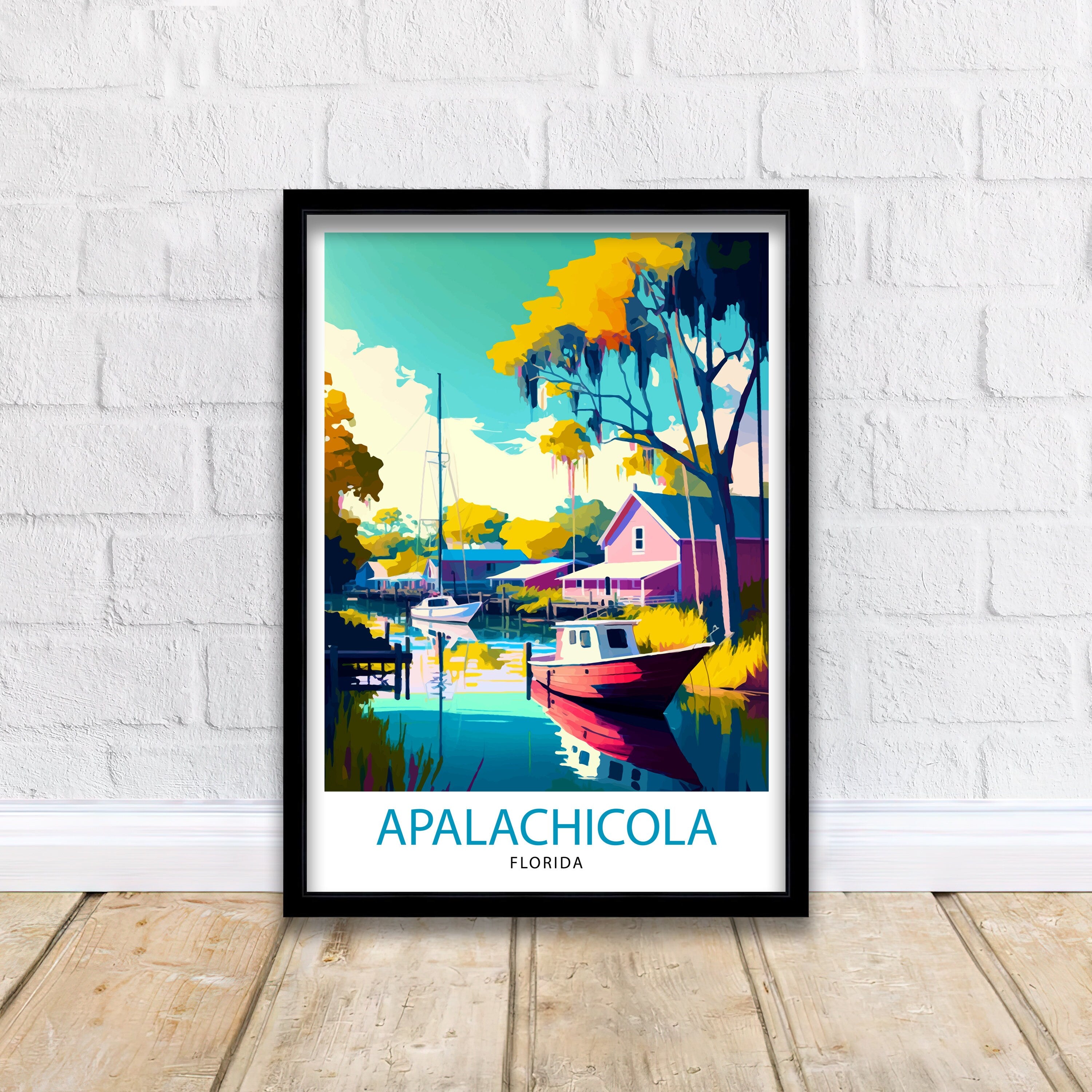 Apalachicola Florida Travel Print| Apalachicola Wall Decor Apalachicola Poster Florida Travel Prints Apalachicola Art Print Apalachicola