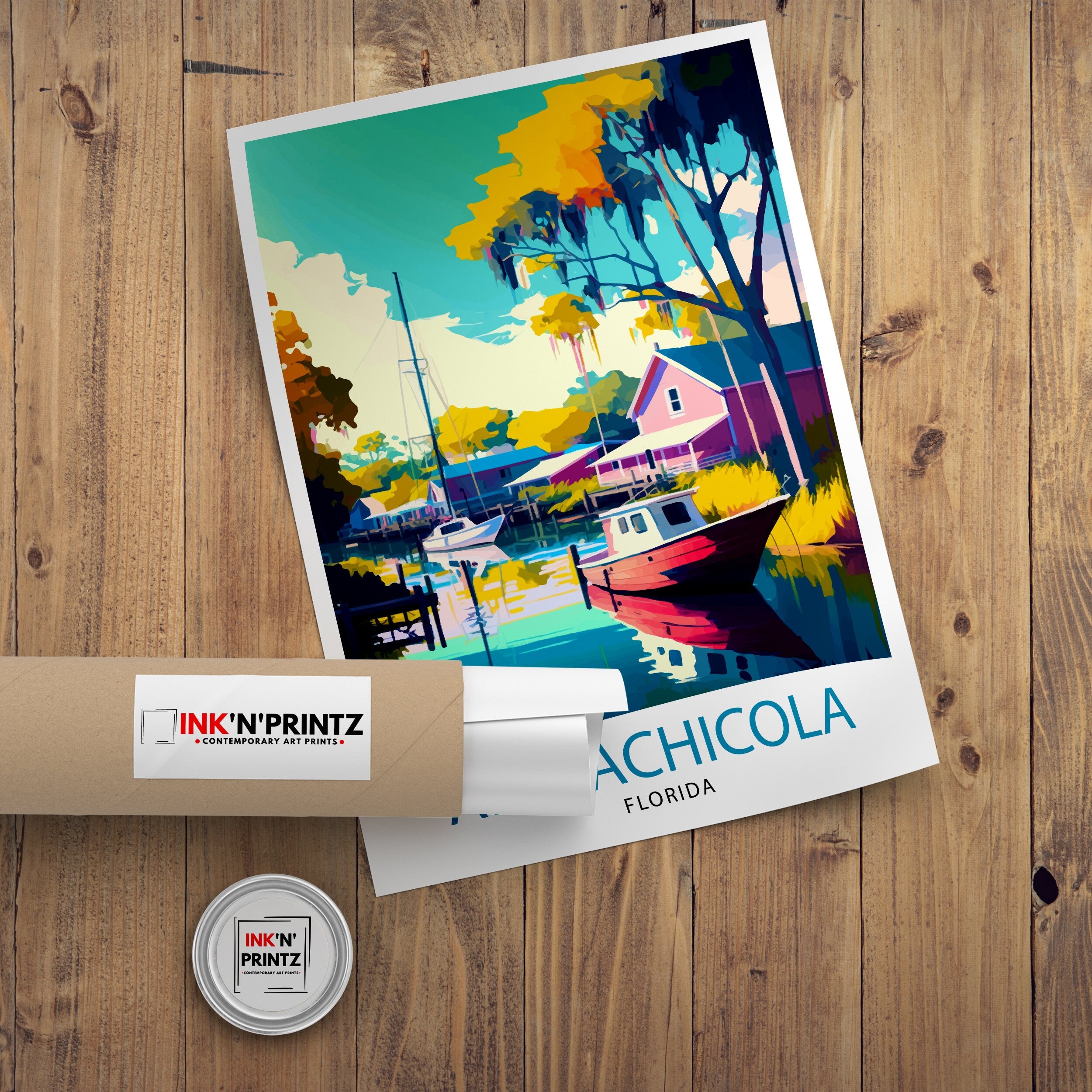 Apalachicola Florida Travel Print| Apalachicola Wall Decor Apalachicola Poster Florida Travel Prints Apalachicola Art Print Apalachicola