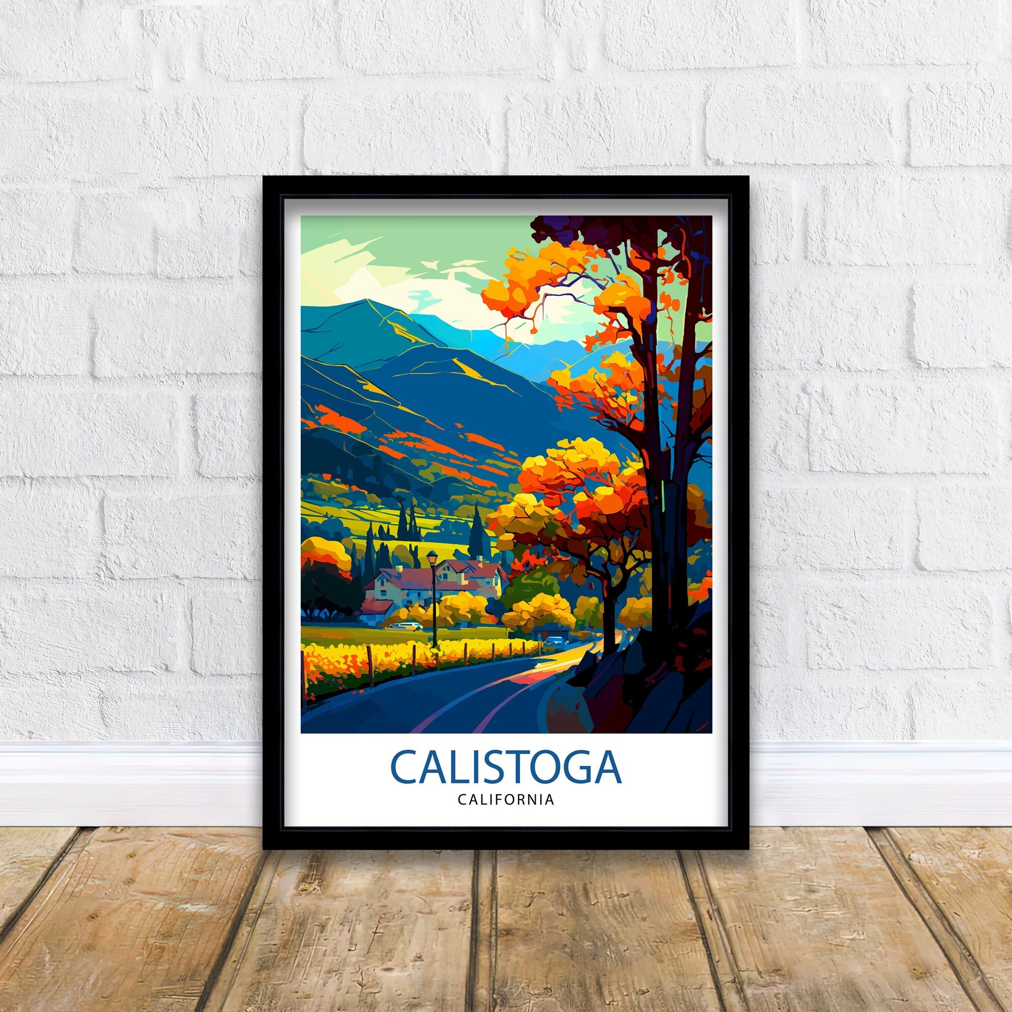 Calistoga California Travel Print| Calistoga Wall Decor Calistoga Home Living Decor Calistoga California Illustration Travel Poster Gift