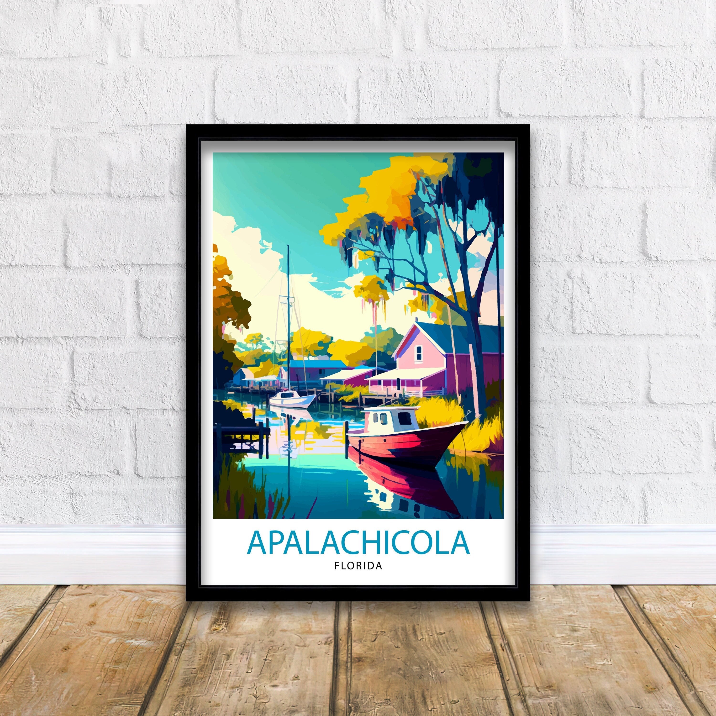 Apalachicola Florida Travel Print| Apalachicola Wall Decor Apalachicola Poster Florida Travel Prints Apalachicola Art Print Apalachicola