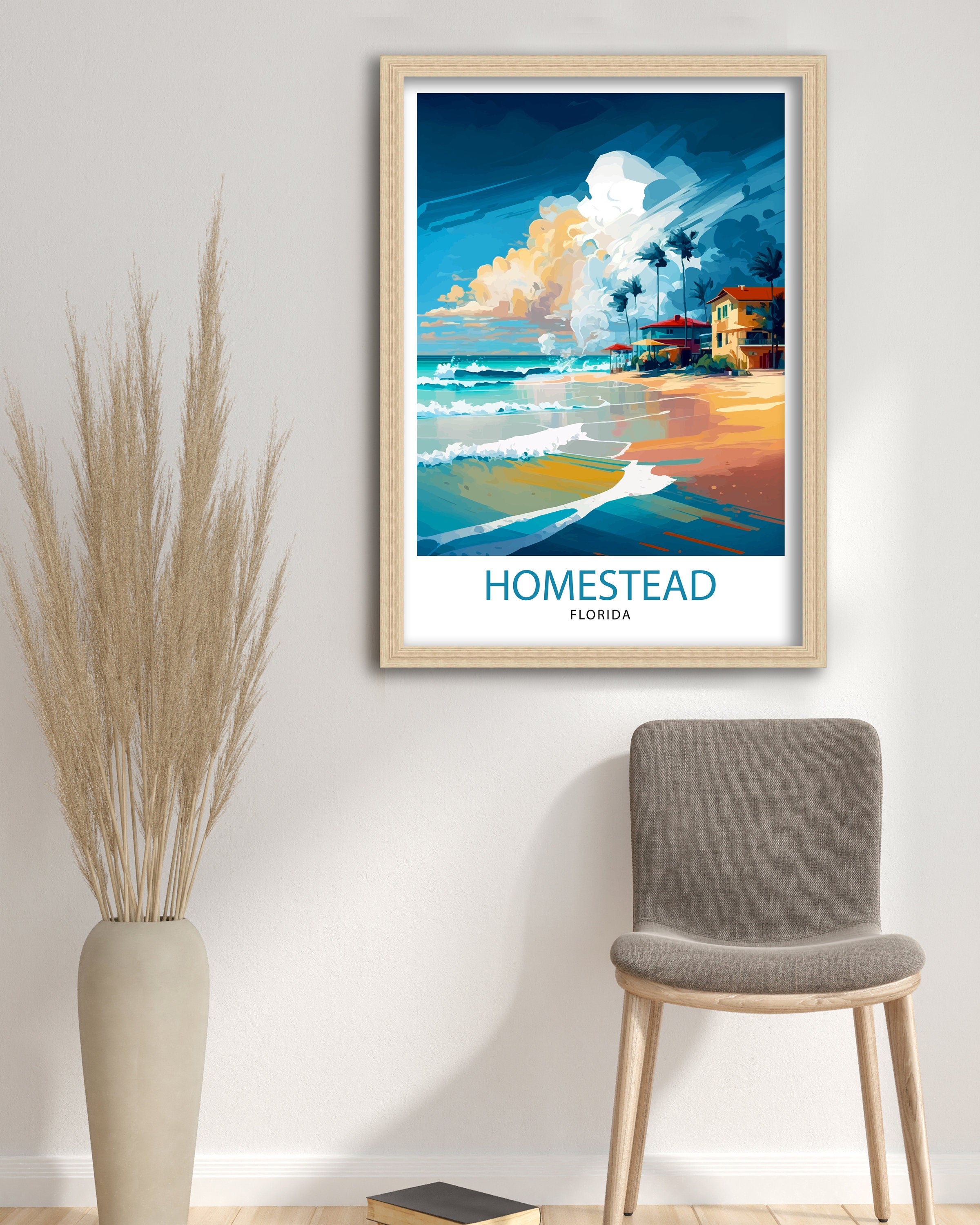 Homestead Florida Travel Print| Homestead Wall Decor Homestead Poster Florida Travel Prints Homestead Art Print Homestead Illustration