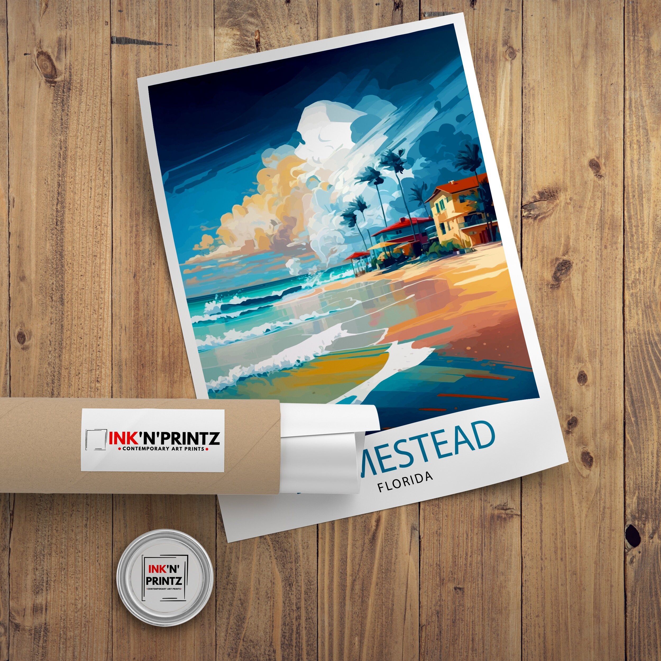 Homestead Florida Travel Print| Homestead Wall Decor Homestead Poster Florida Travel Prints Homestead Art Print Homestead Illustration