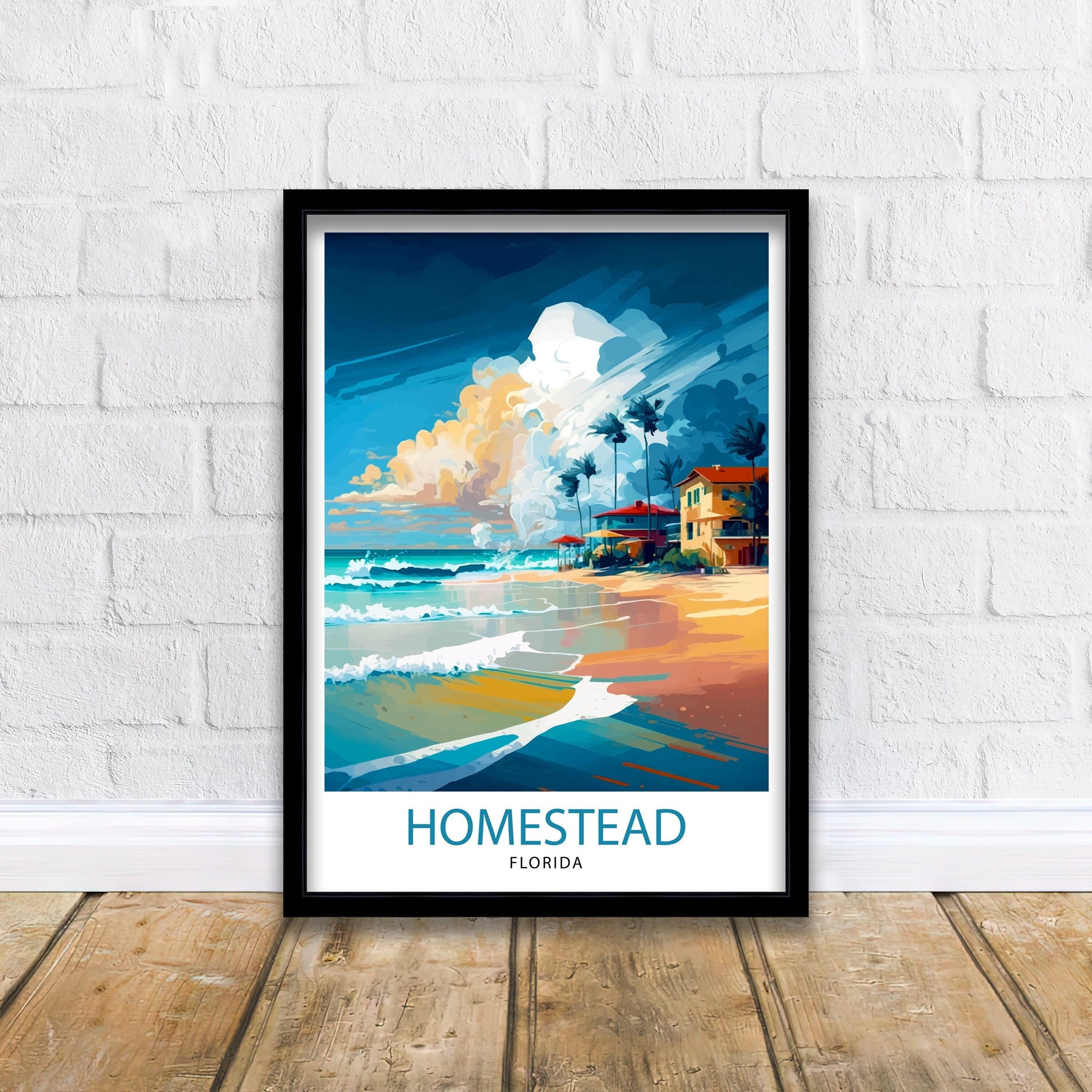 Homestead Florida Travel Print| Homestead Wall Decor Homestead Poster Florida Travel Prints Homestead Art Print Homestead Illustration