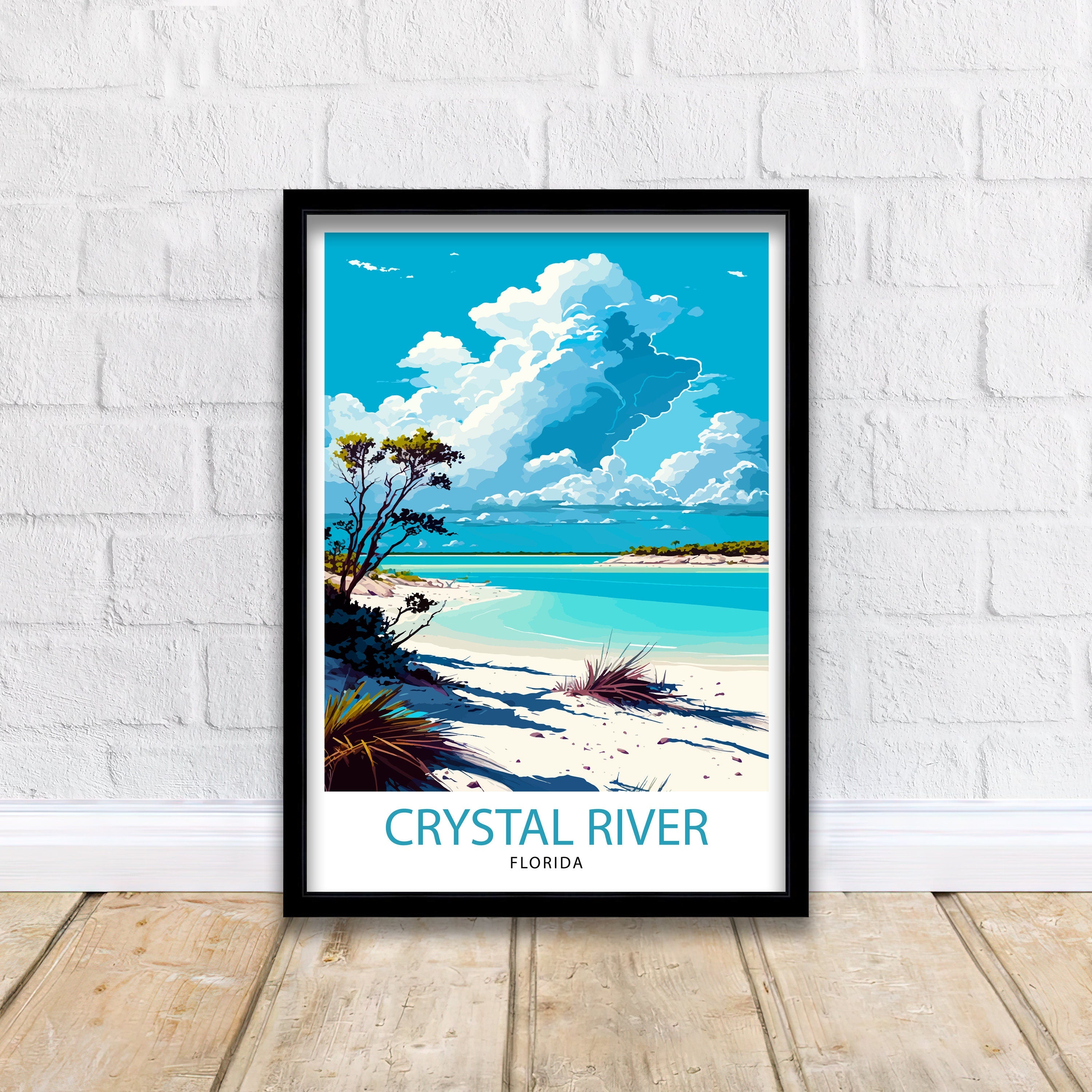 Crystal River Florida Travel Print Crystal River Wall Decor Crystal River Poster Florida Travel Prints Crystal River Art Print Crystal River