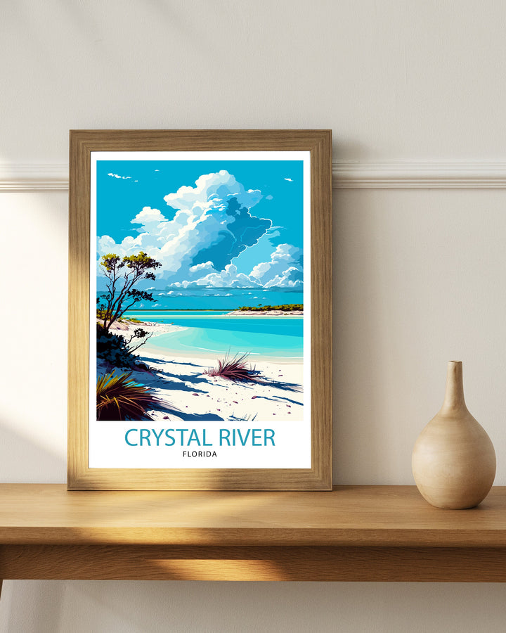 Crystal River Florida Travel Poster Crystal River