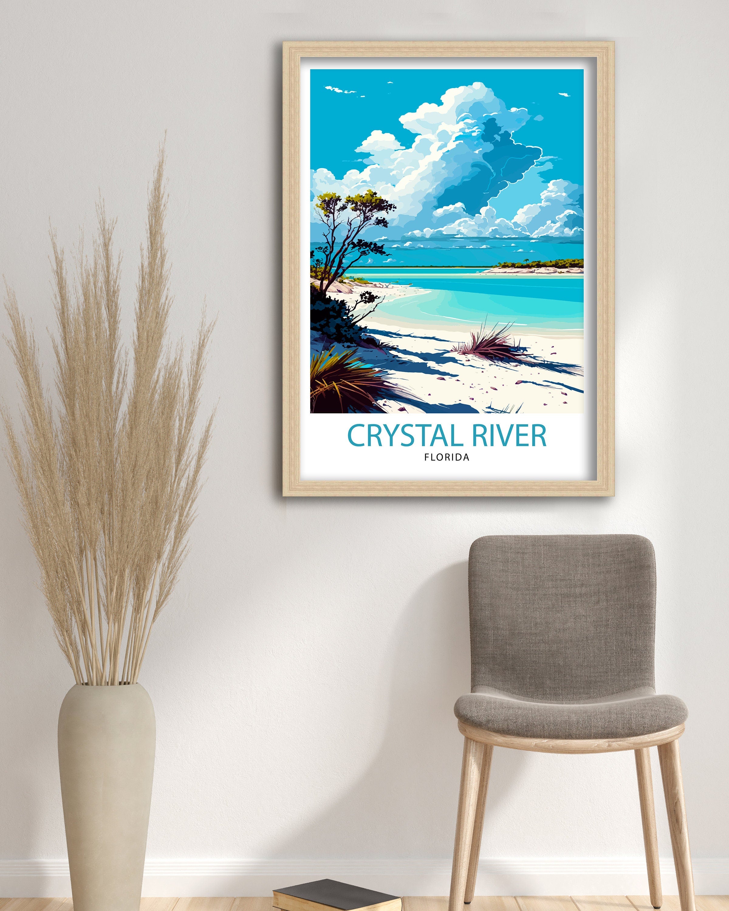 Crystal River Florida Travel Print Crystal River Wall Decor Crystal River Poster Florida Travel Prints Crystal River Art Print Crystal River