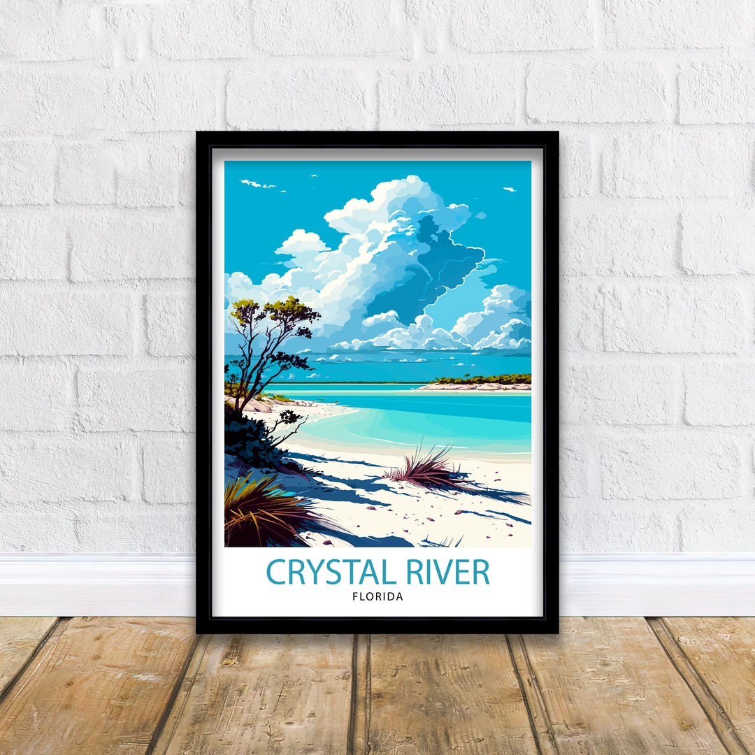 Crystal River Florida Travel Poster Crystal River